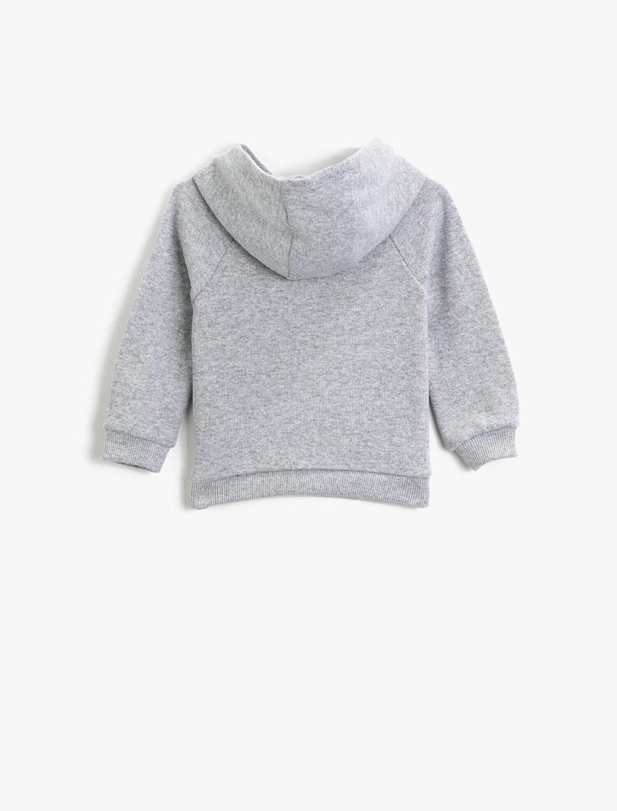  Erkek Bebek Superman Lisanslı Baskılı Kapüşonlu Uzun Kollu Sweatshirt