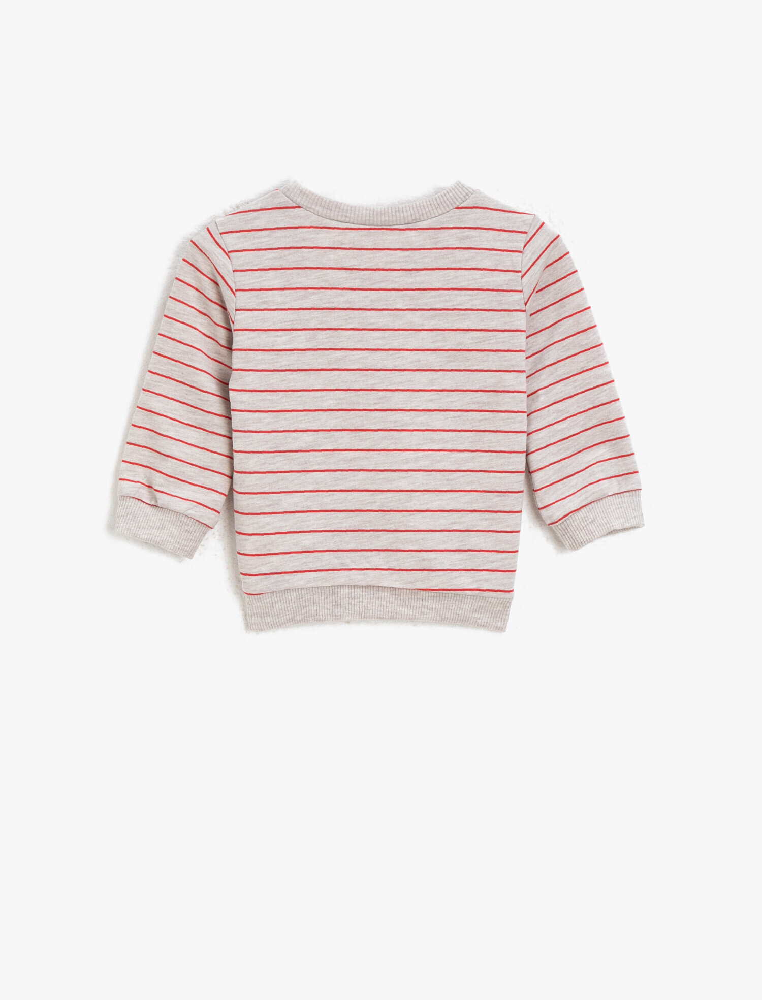  Kız Bebek Çizgili Bisiklet Yaka Baskılı Sweatshirt