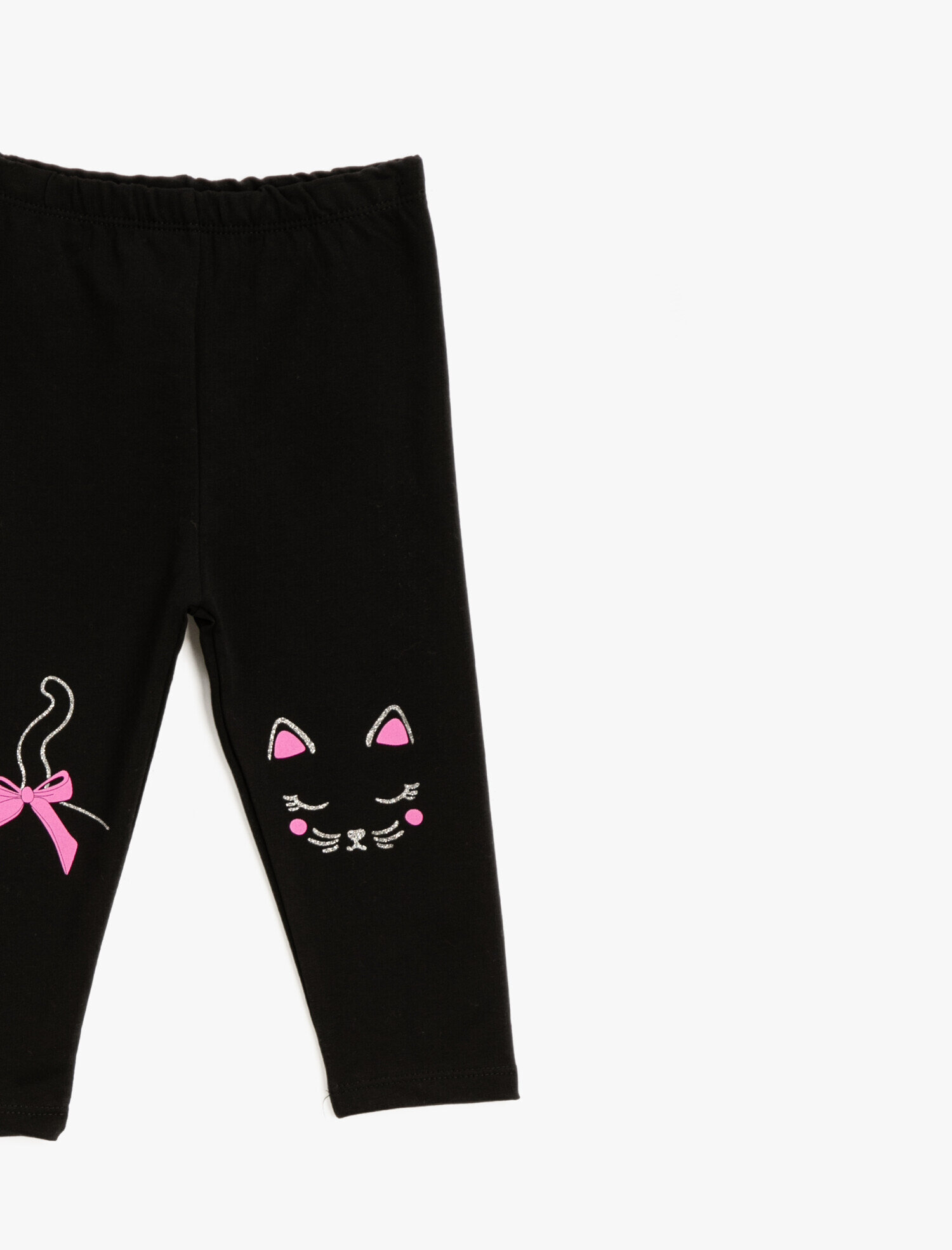  Kız Bebek Simli Baskılı Normal Bel Tayt