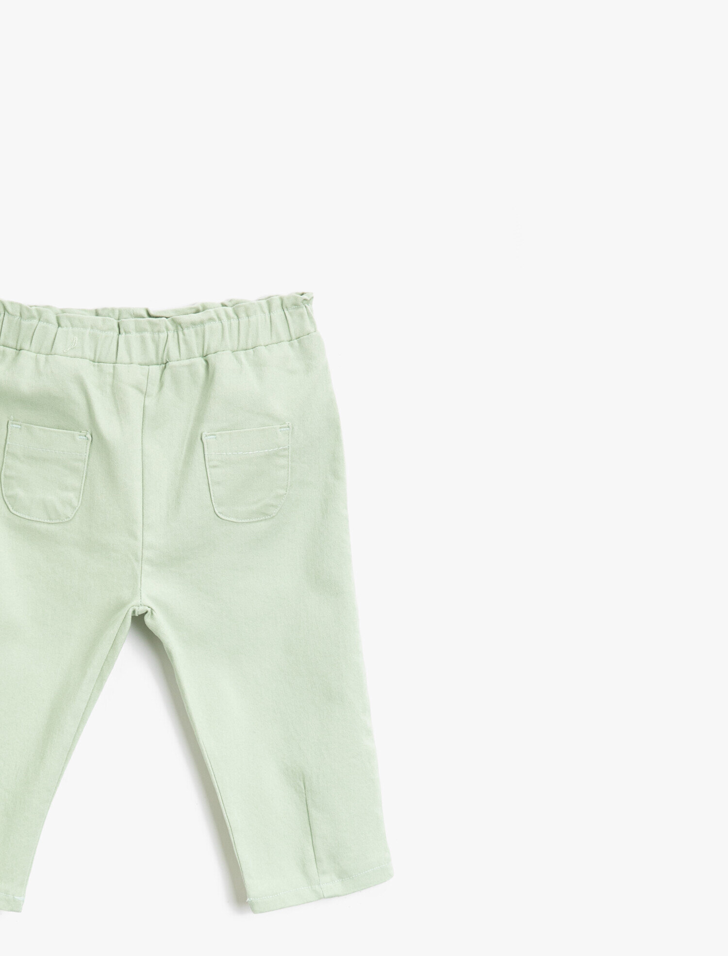  Kız Bebek Cepli Beli Lastikli Pantolon