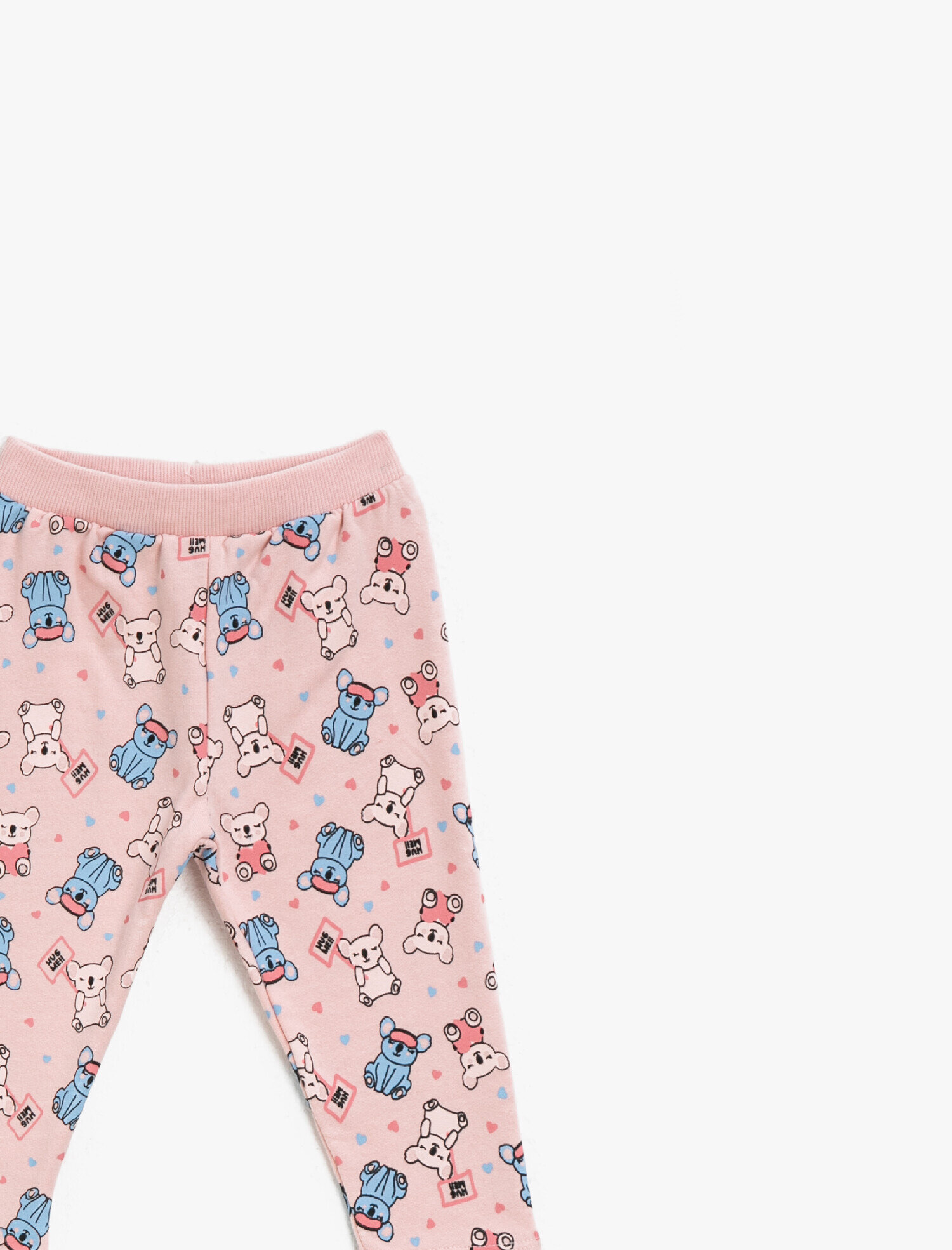  Kız Bebek Pamuklu Baskılı Normal Bel Eşofman Altı