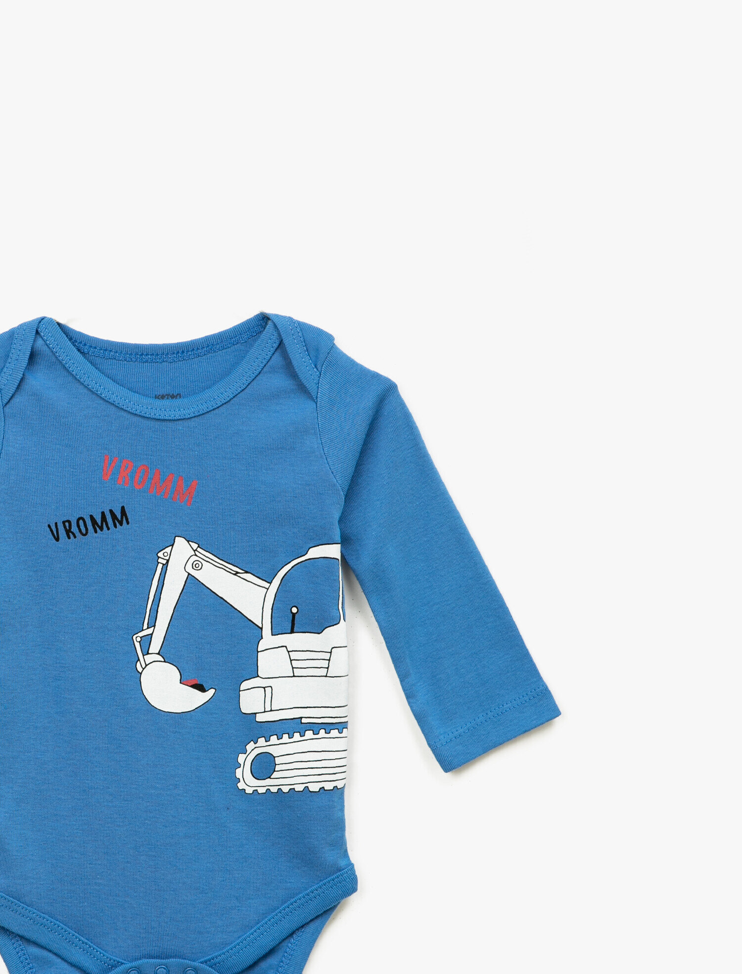  Erkek Bebek Pamuklu Baskılı Uzun Kollu Çıtçıtlı Body