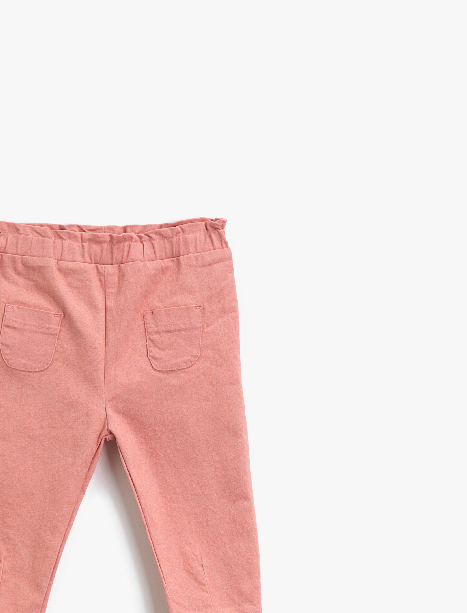  Kız Bebek Cepli Beli Lastikli Pantolon