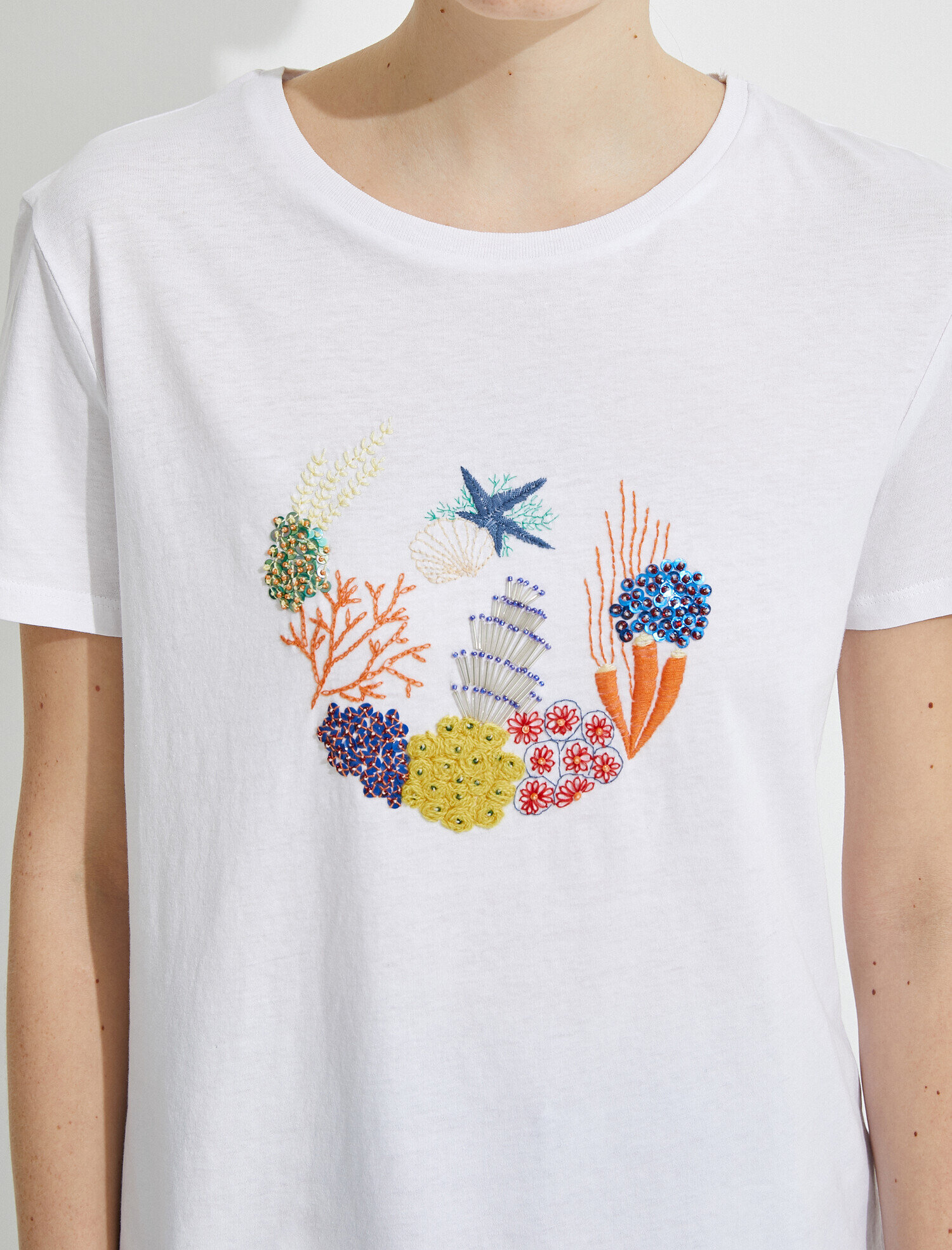   Baskılı Tişört Bisiklet Yaka Kısa Kollu Pamuklu