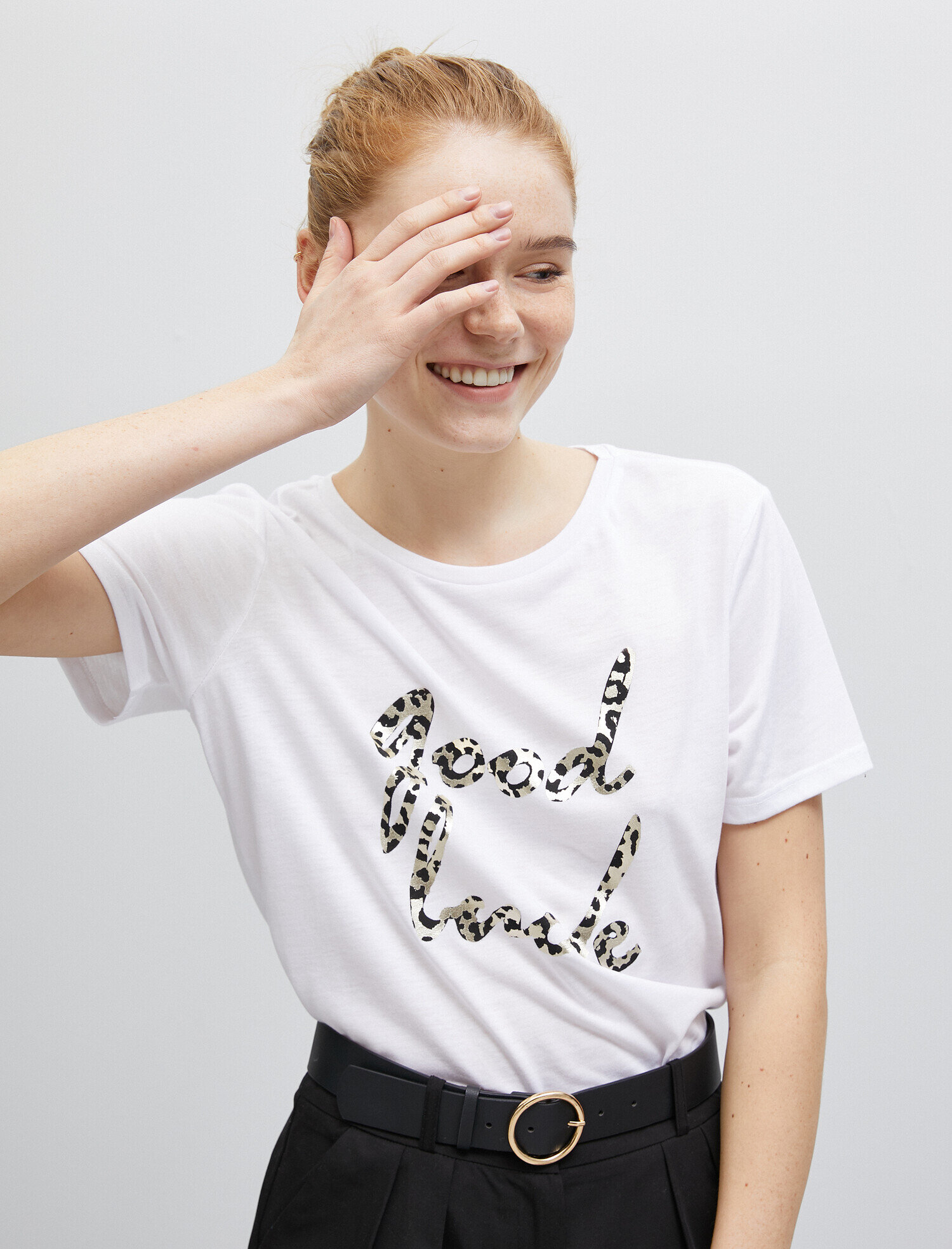   Slogan Tişört Kısa Kollu Bisiklet Yaka