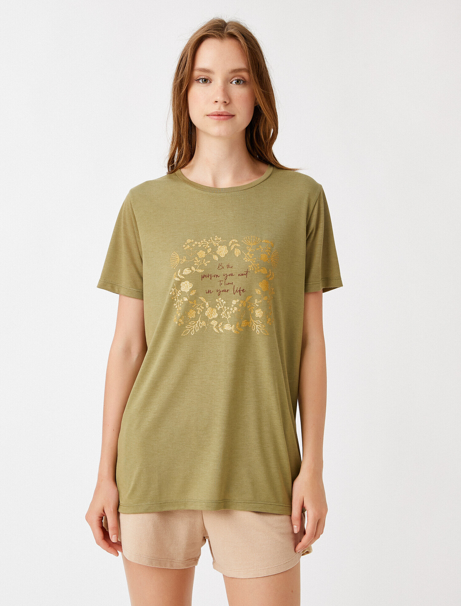   Baskılı Tişört Simli