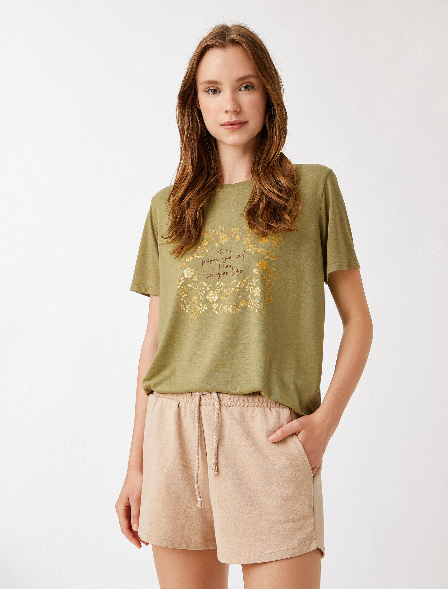   Baskılı Tişört Simli