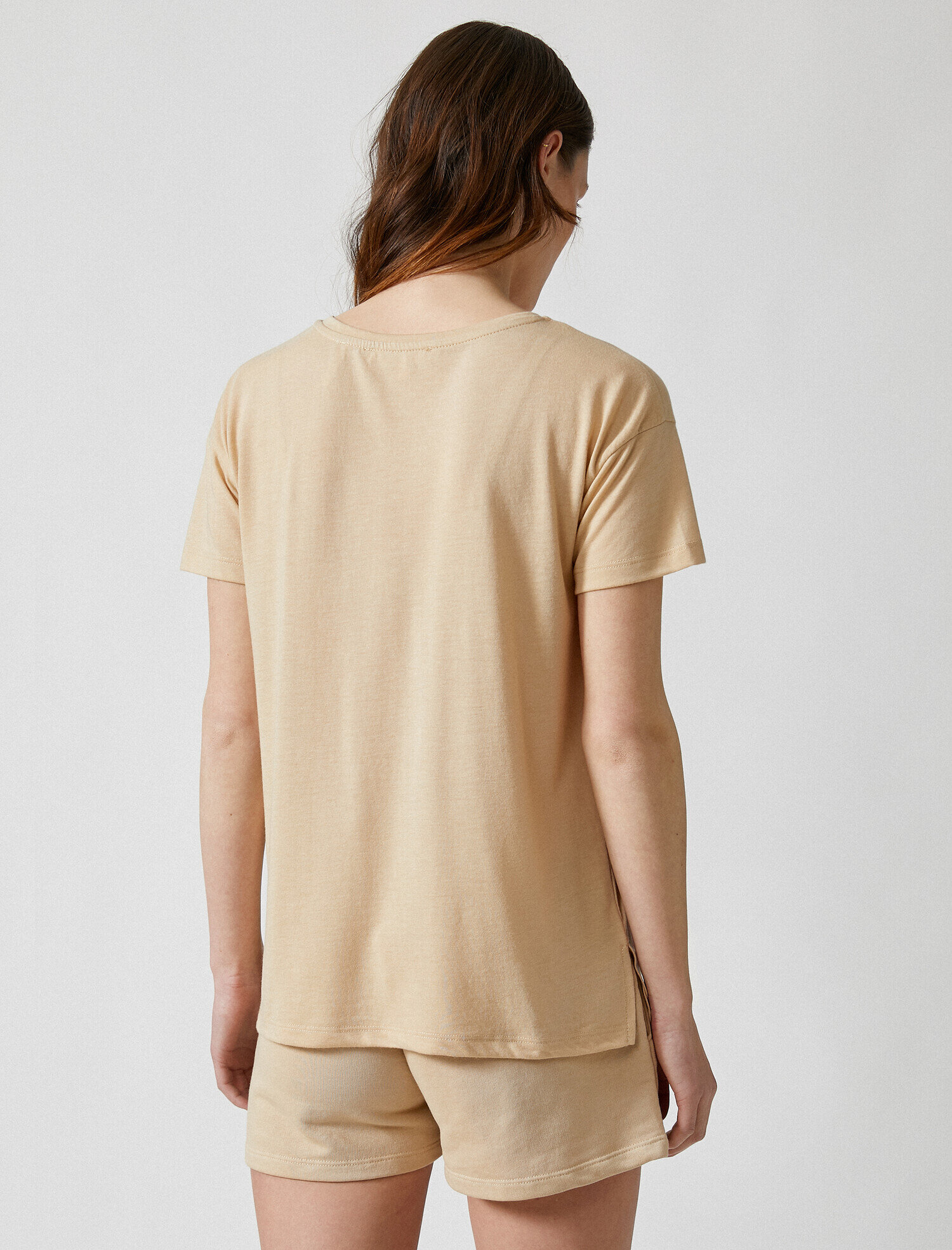   Slogan Tişört Bisiklet Yaka