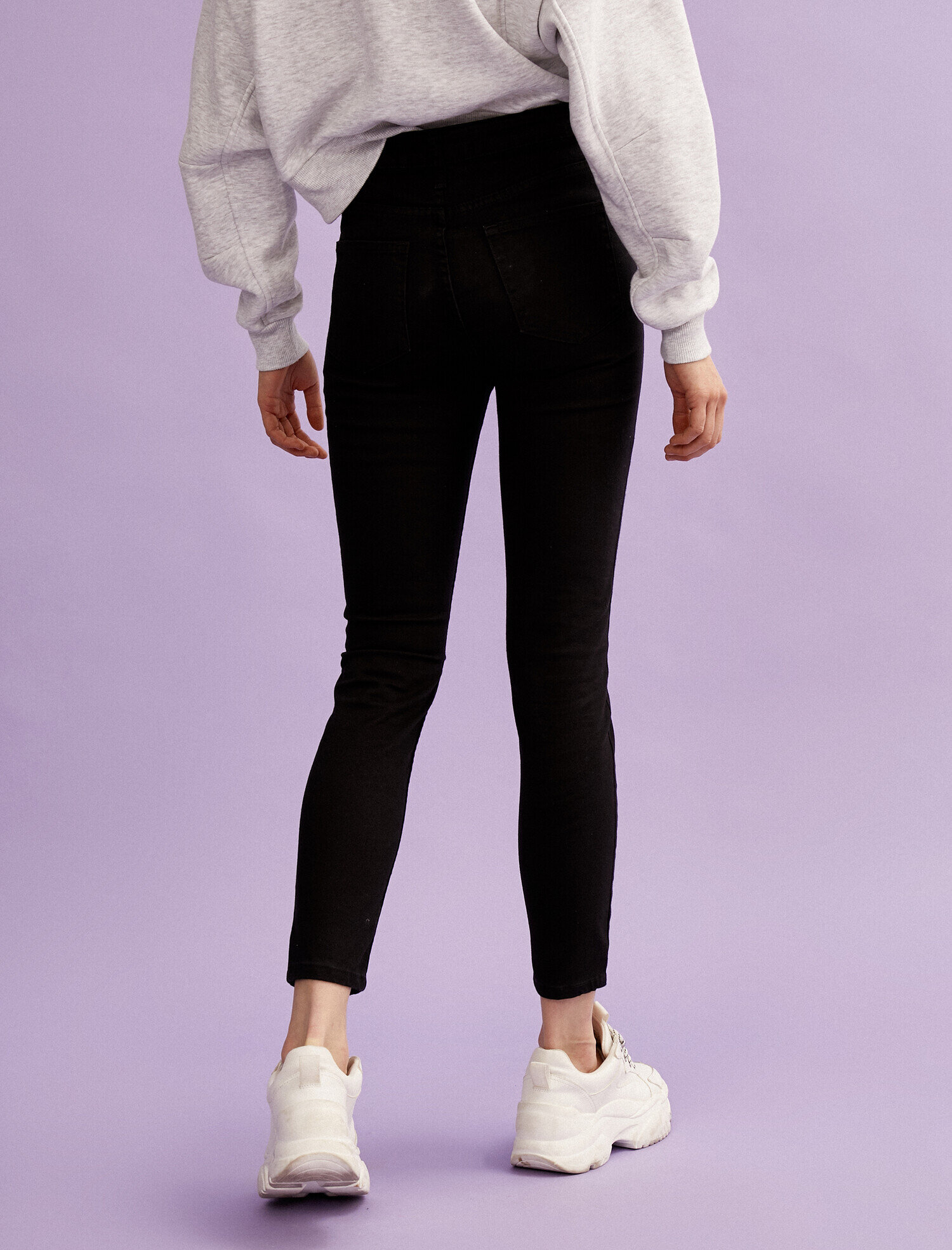   Pamuklu Skinny Yüksek Bel Dar Kesim Dar Paça Pantolon