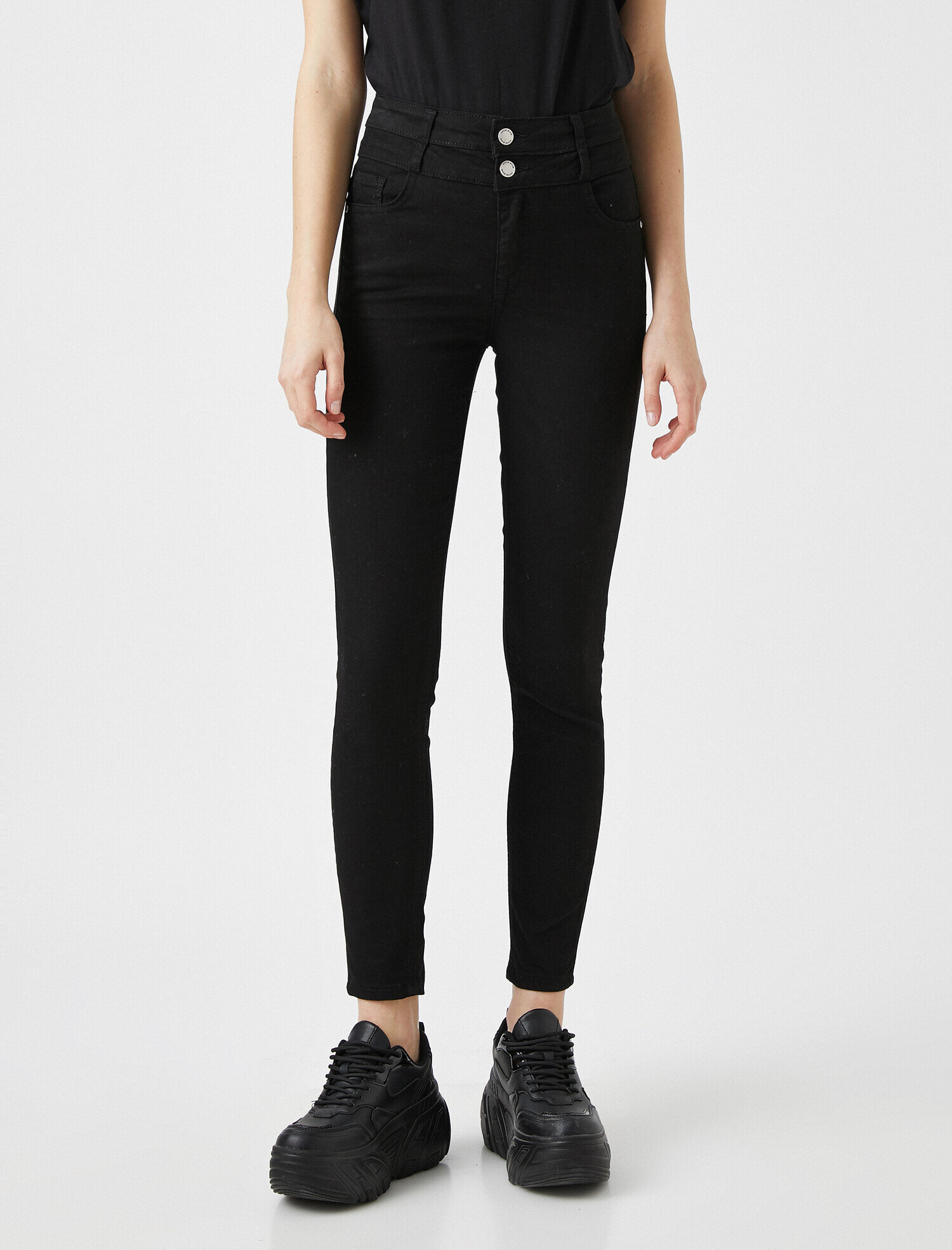   Yüksek Bel Dar Kesim Dar Paça Pantolon