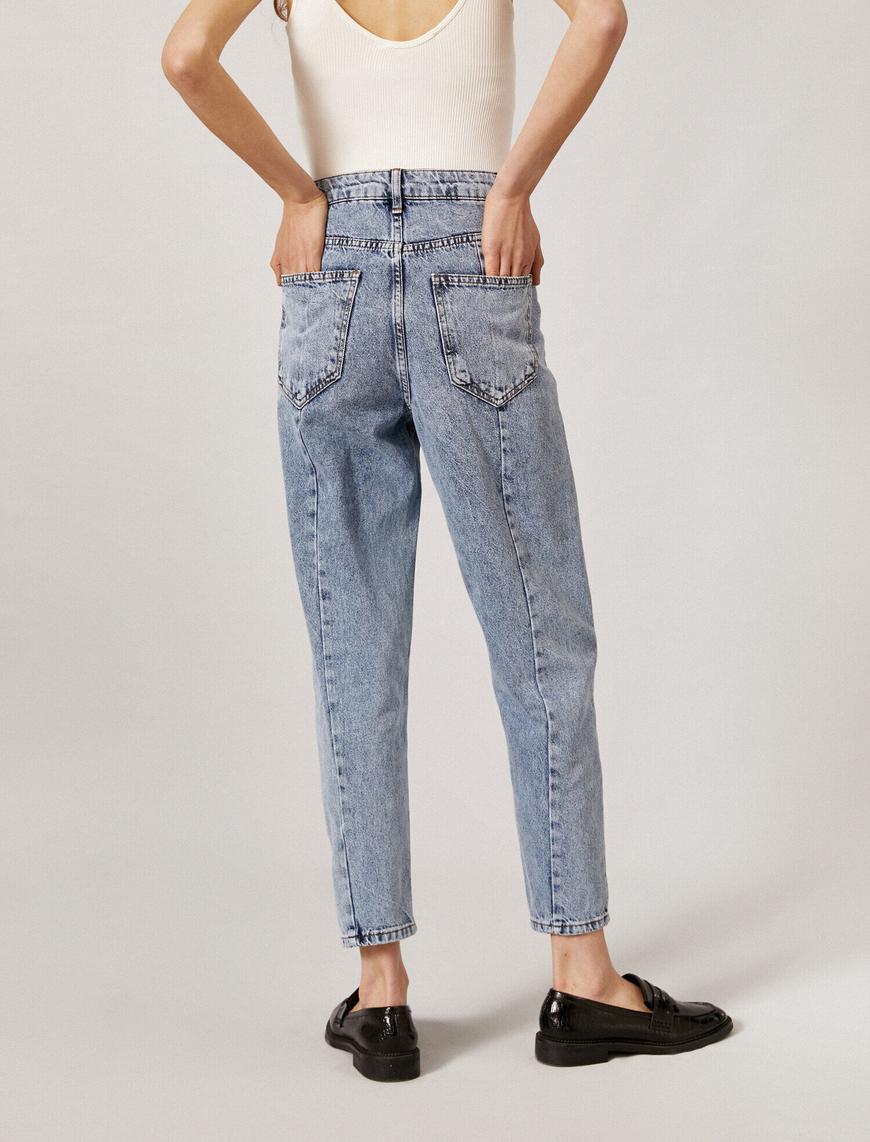   Slouchy Jean - Yüksek Bel Baldırı Bol Paçada Darlaşan Salaş Kesim Pamuklu Pantolon
