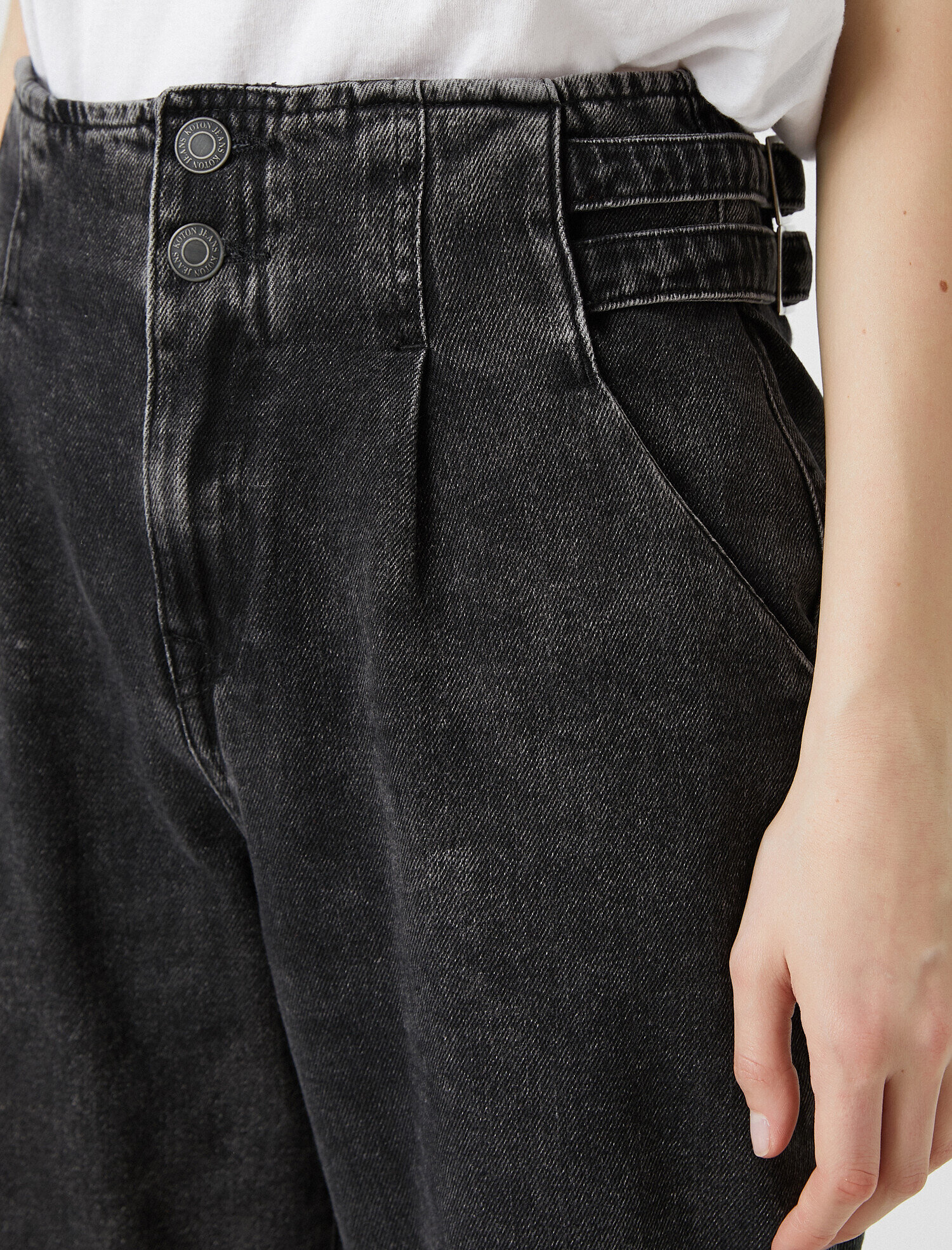   Yüksek Bel Jean Pantolon Pamuklu