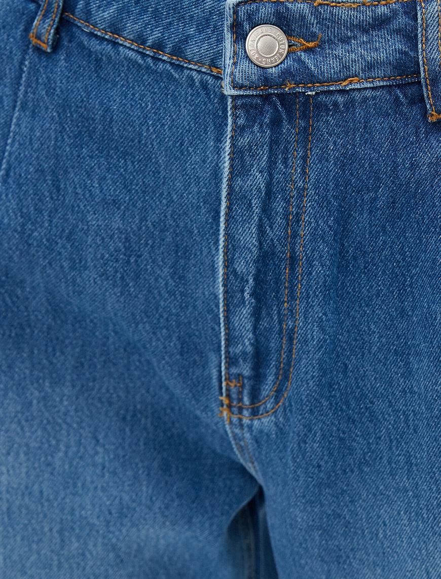   Slouchy Jean - Yüksek Bel Baldırı Bol Paçada Darlaşan Salaş Kesim Pantolon Pamuklu
