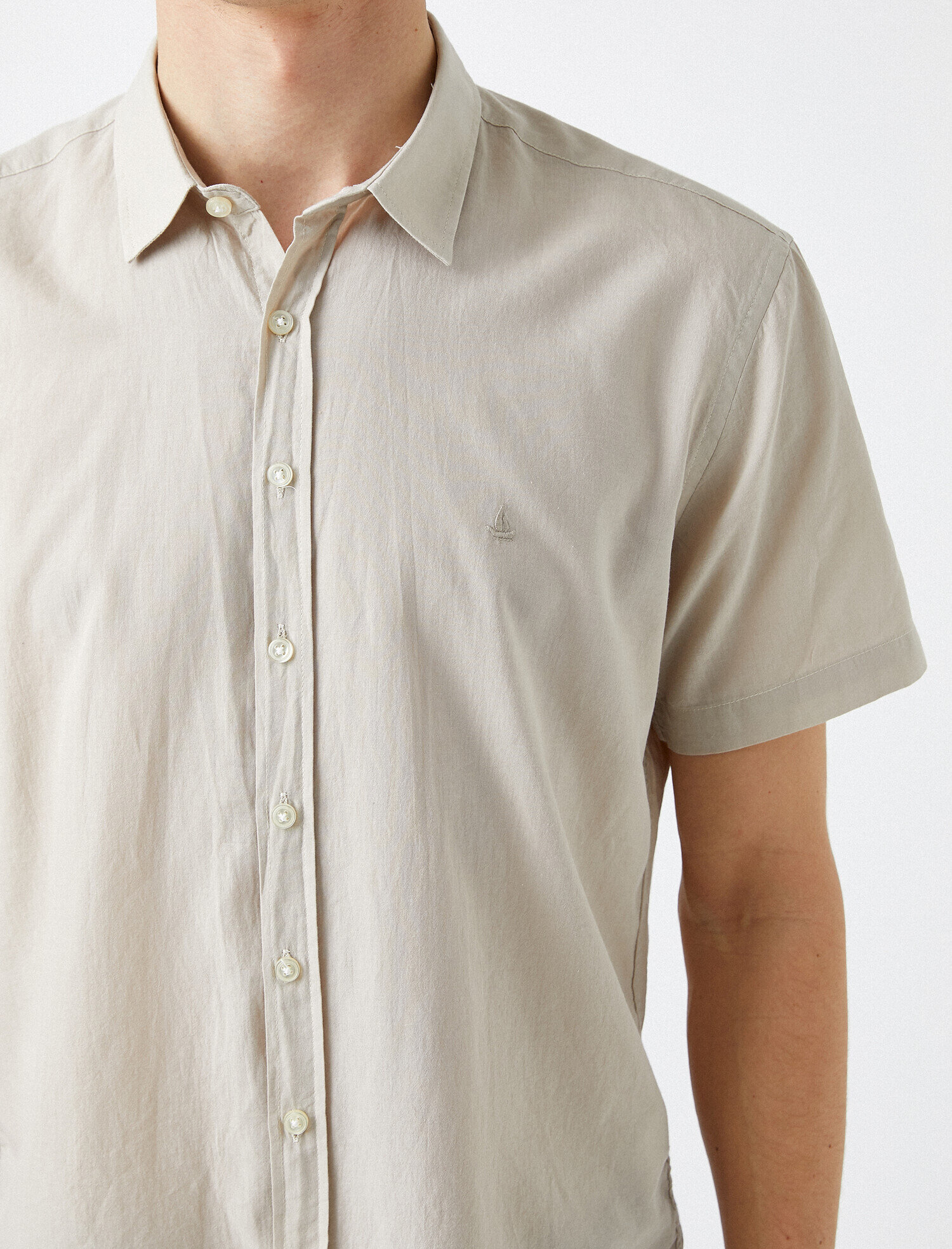   Kısa Kollu Gömlek Pamuklu Slim