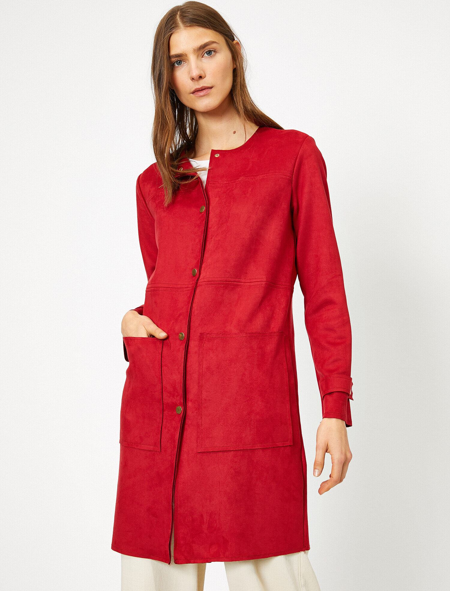   Cep Detaylı Trençkot