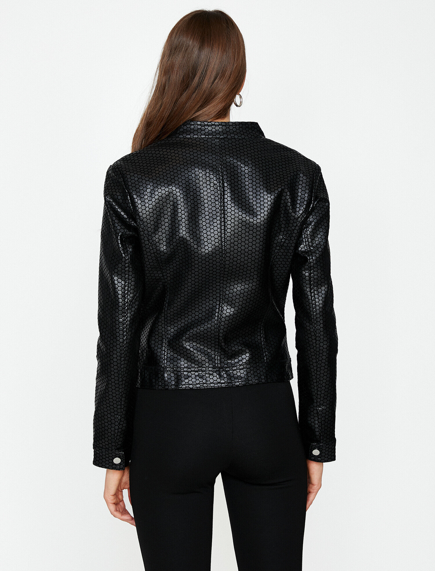   Deri Görünümlü Mont