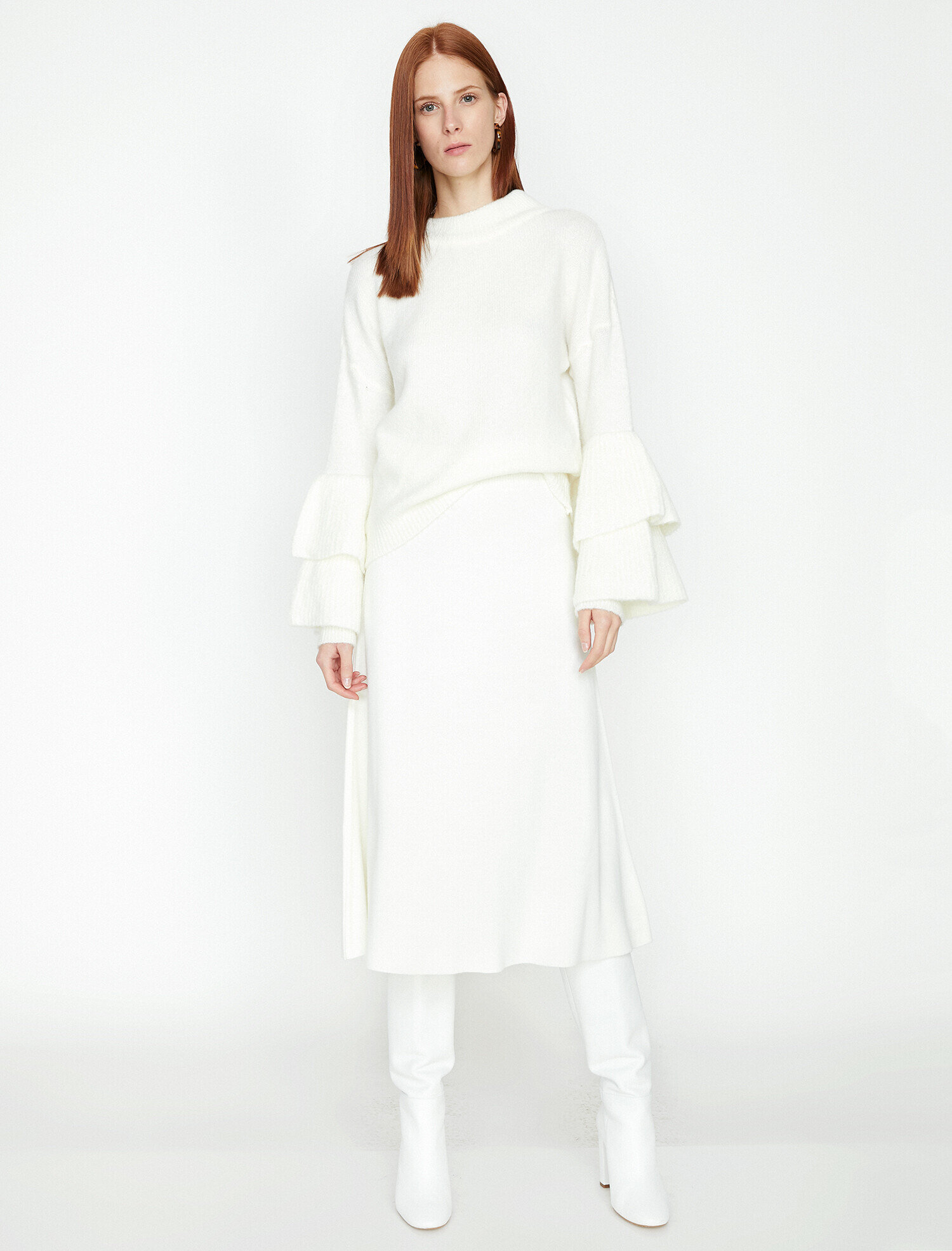   Kol Detaylı Triko Kazak