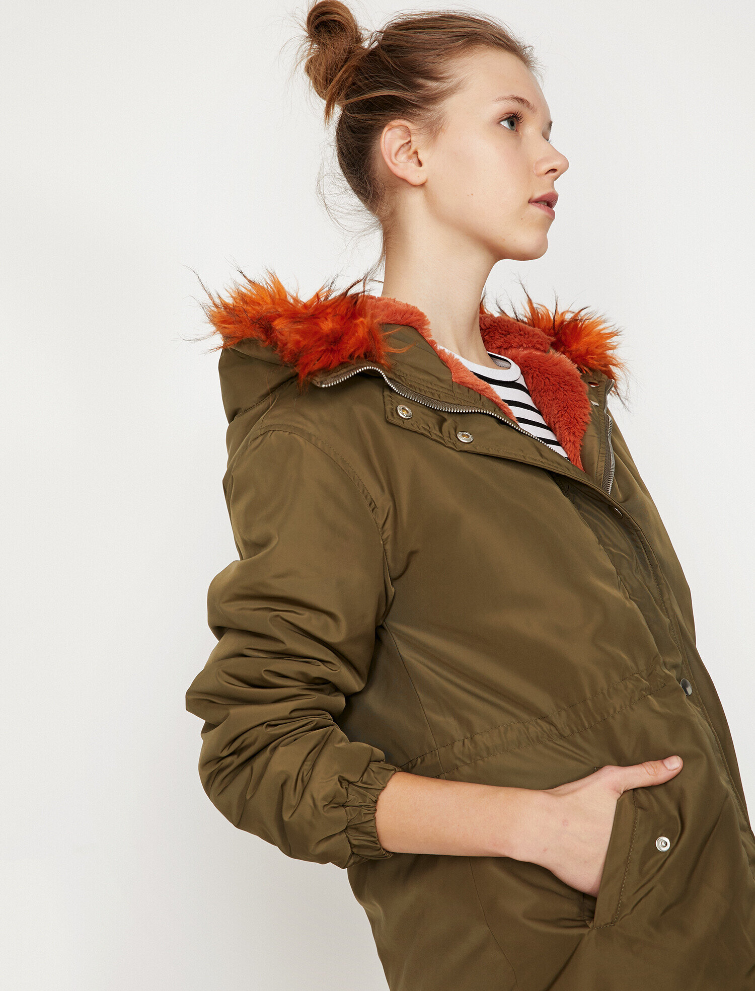   Suni Kürk Kapüşonlu Parka