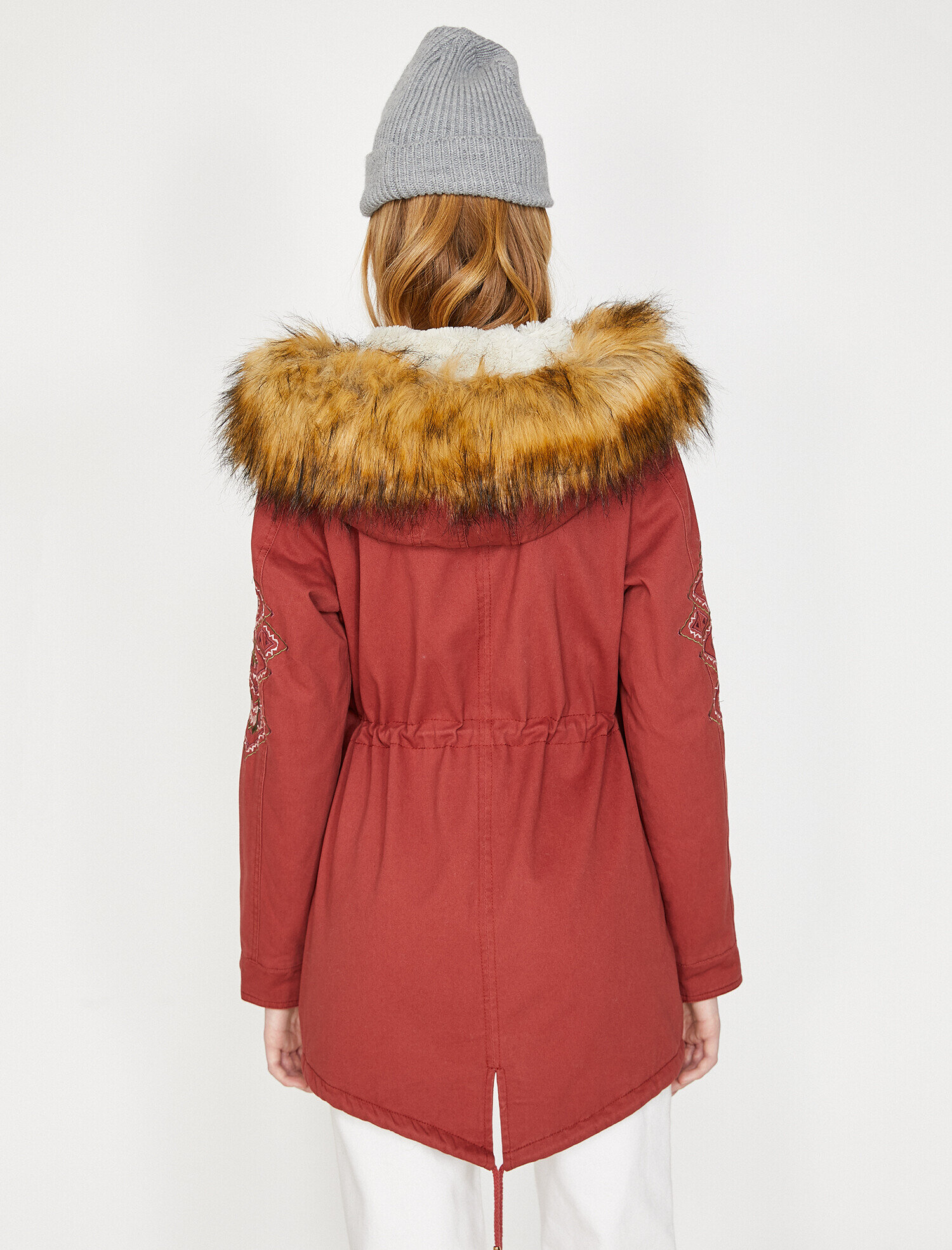   Suni Kürk Kapüşonlu Parka