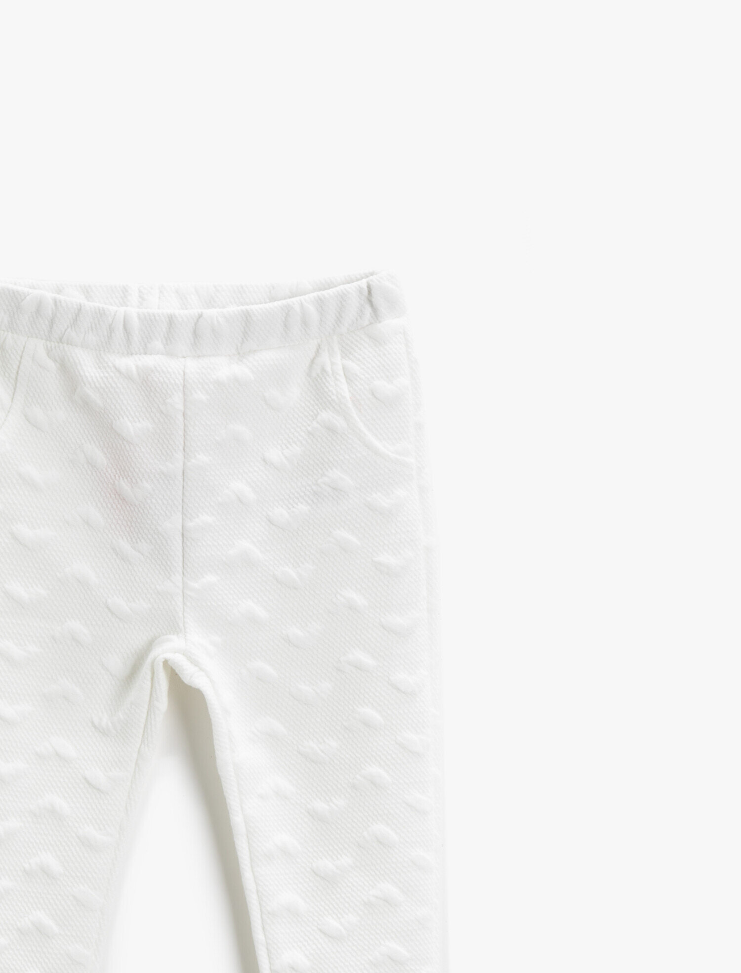  Kız Bebek Beli Lastikli Eşofman Altı Kabartma Desenli