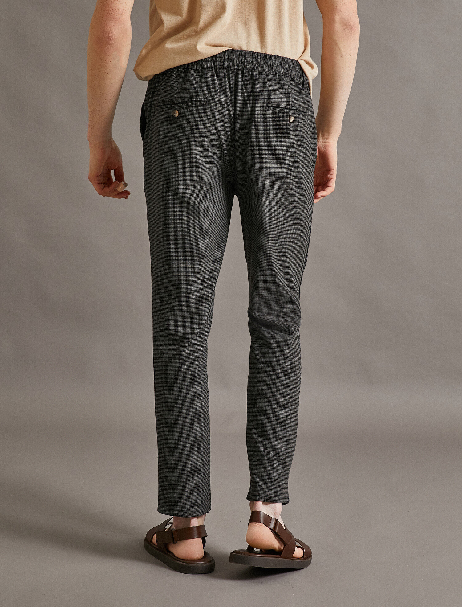   Tapared Fit Pantolon Cepli Pamuklu Belden Bağlamalı