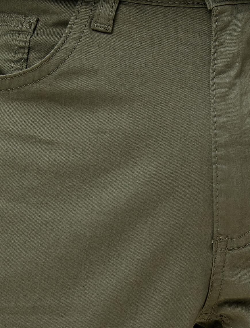   Skinny Fit Gabardin Kumaştan 5 Cepli Pamuklu Pantolon