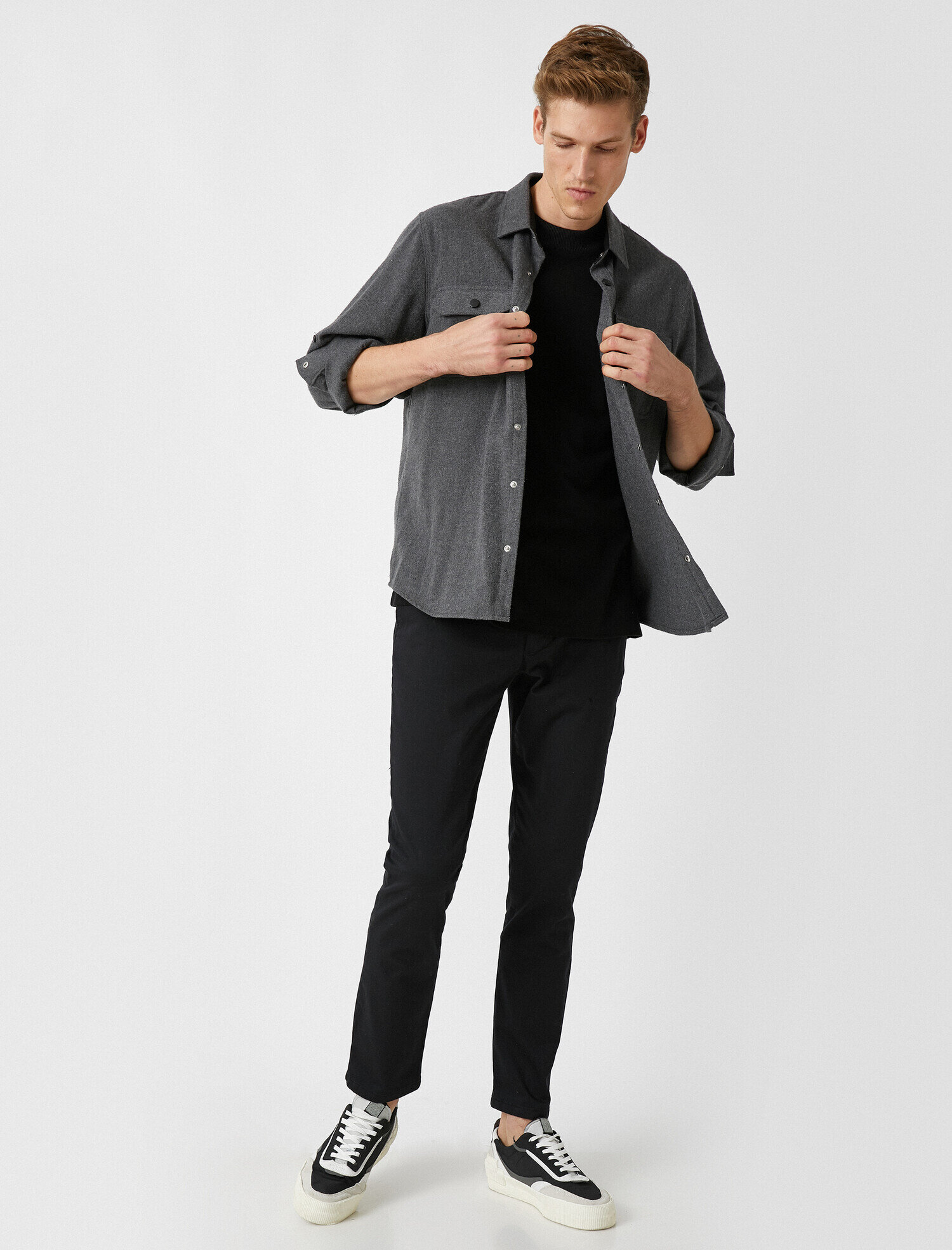 Slim Fit Gabardin Kumaştan Cepli Basic Chino Pantolon