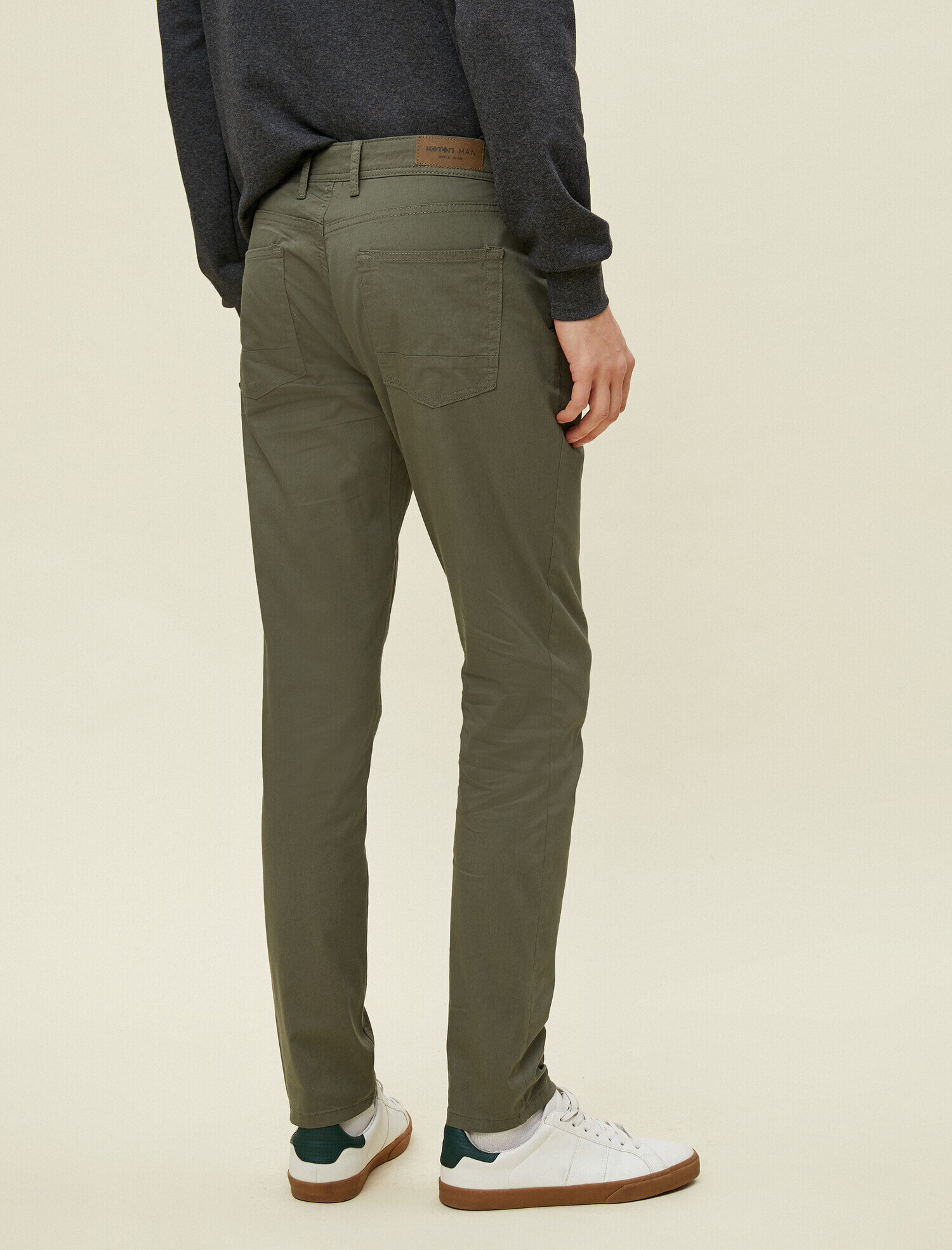   Skinny Fit Gabardin Kumaştan 5 Cepli Pamuklu Pantolon