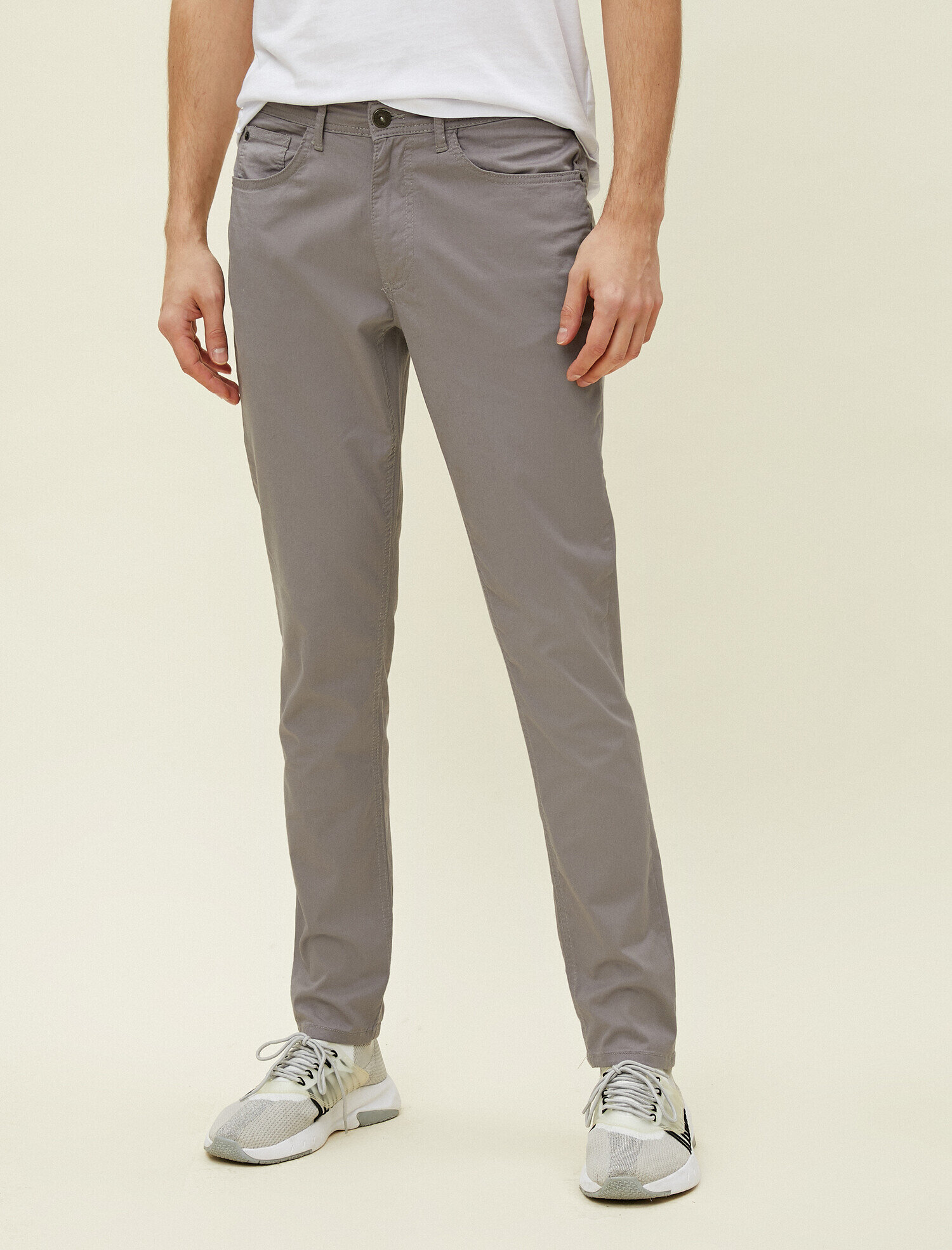   Skinny Fit Gabardin Kumaştan 5 Cepli Pamuklu Pantolon