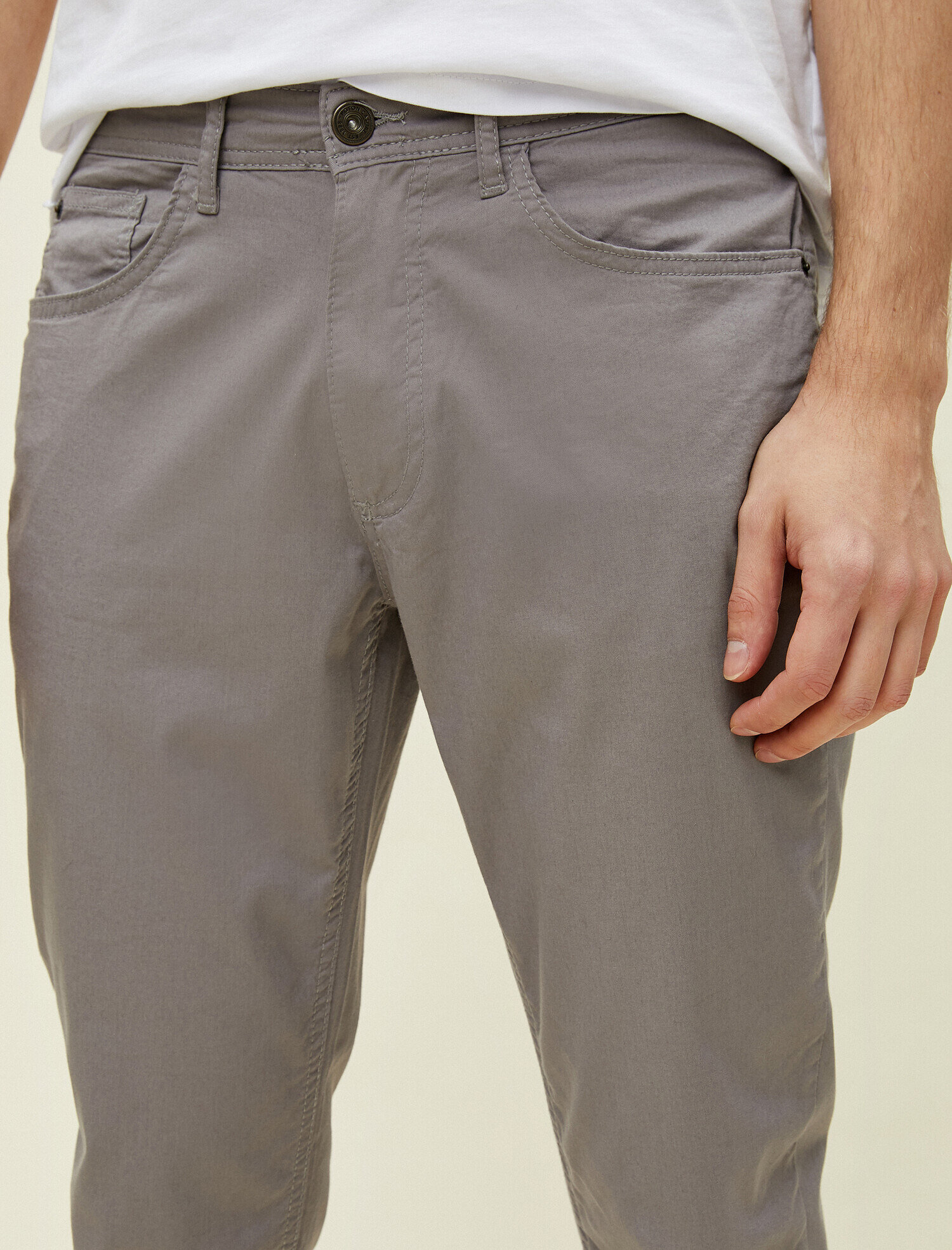   Skinny Fit Gabardin Kumaştan 5 Cepli Pamuklu Pantolon