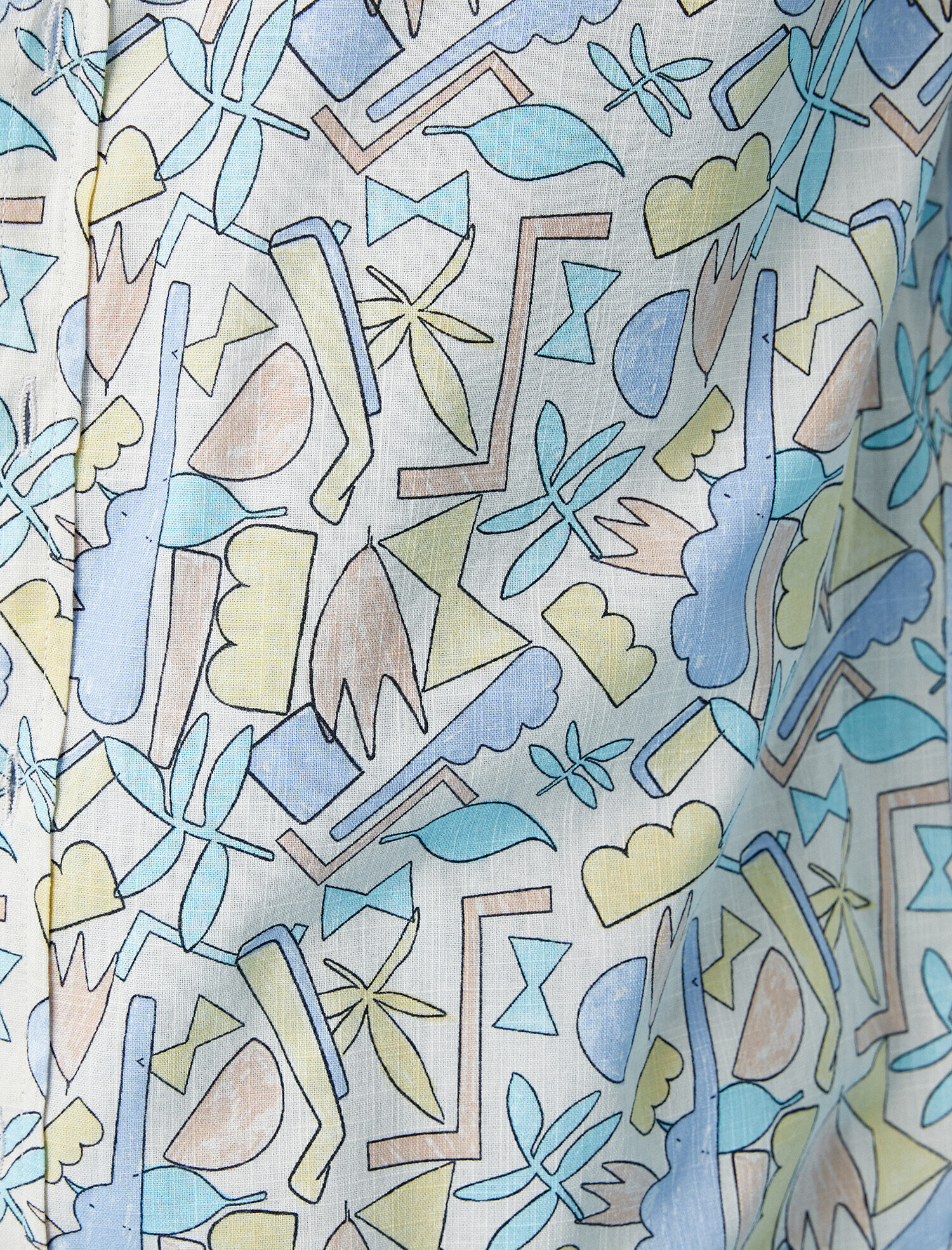   Kısa Kollu Gömlek Baskılı Pamuklu