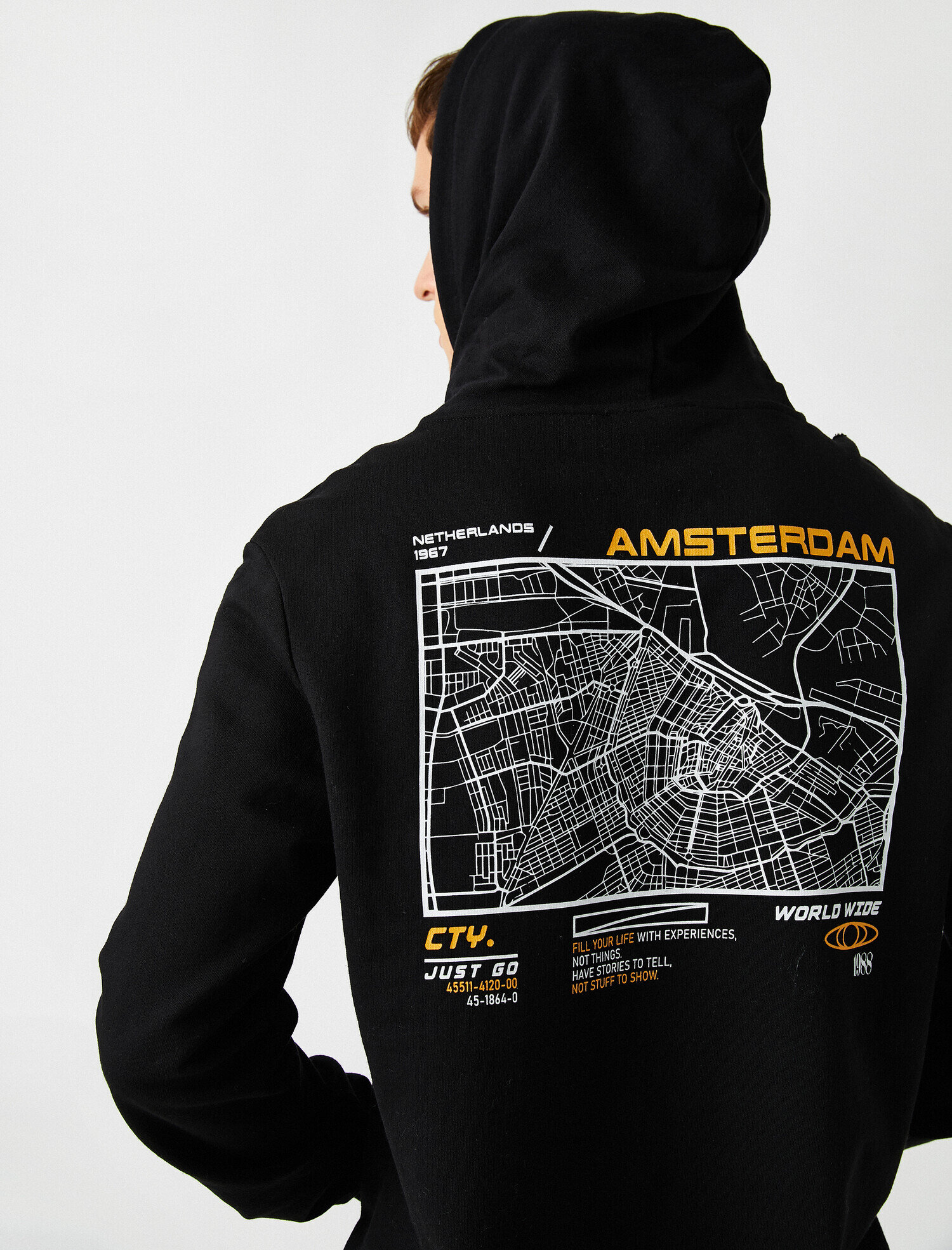   Respect Life | Yaşama Saygı - Baskılı Kapüşonlu Uzun Kollu Sweatshirt