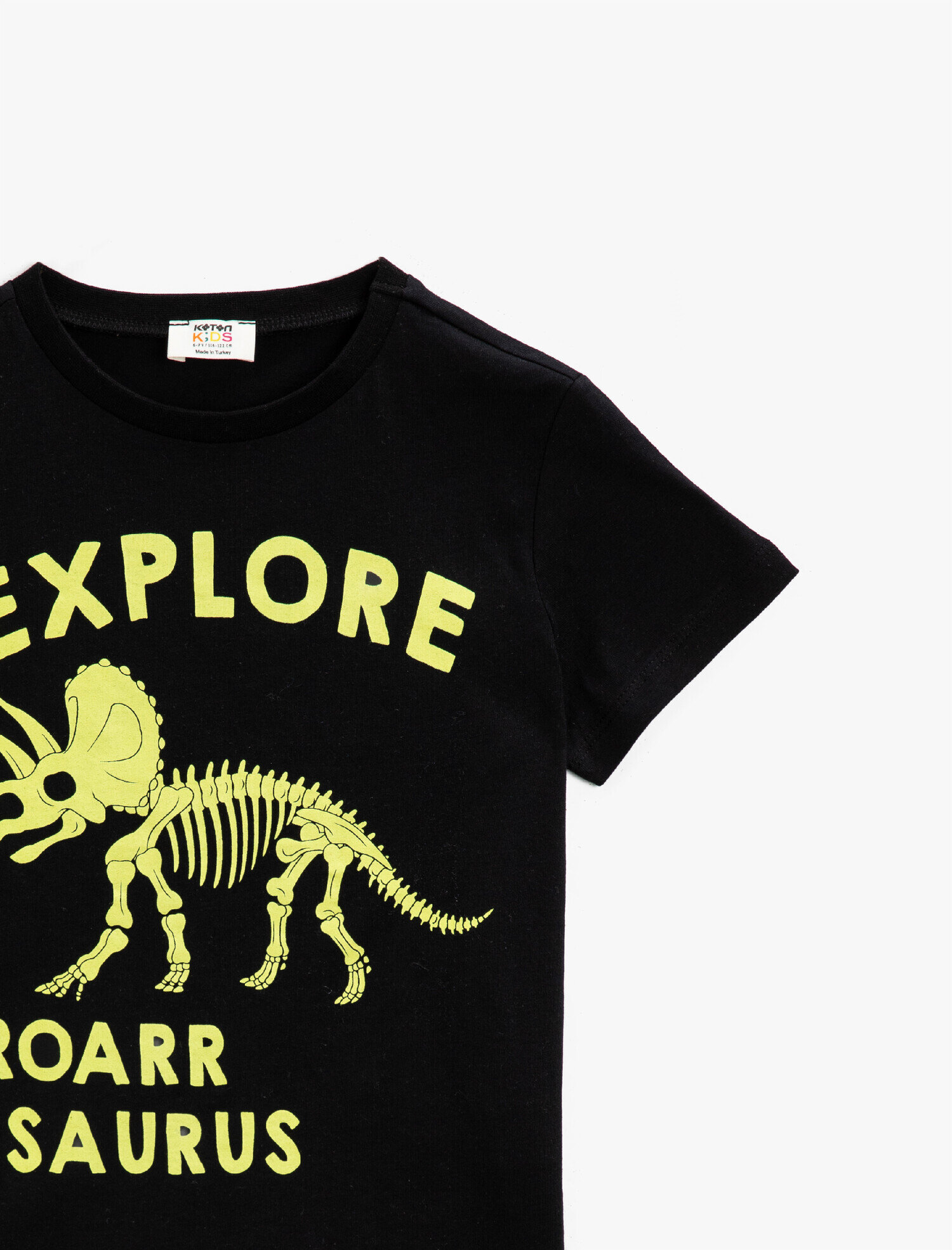  Erkek Çocuk Baskılı Tişört Pamuklu Kısa Kollu Bisiklet Yaka