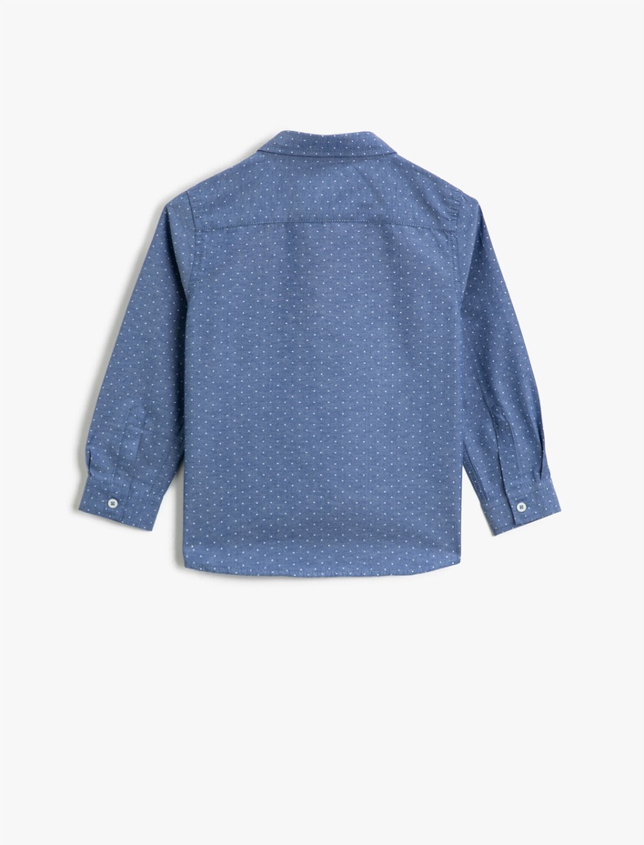 Erkek Çocuk Puantiyeli Klasik Yaka Uzun Kollu Pamuklu Gömlek