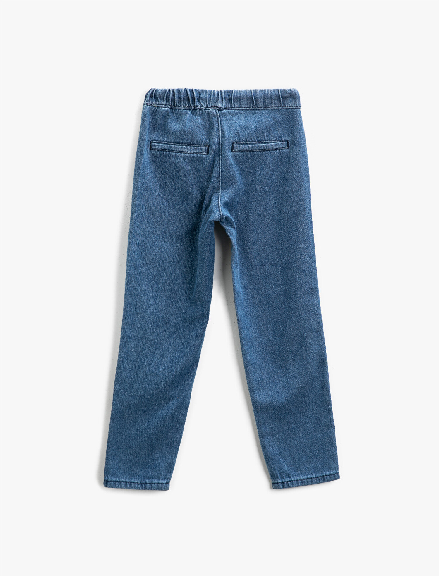  Erkek Çocuk Kot Pantolon Beli Lastikli Pamuklu Cepli - Straight Jean