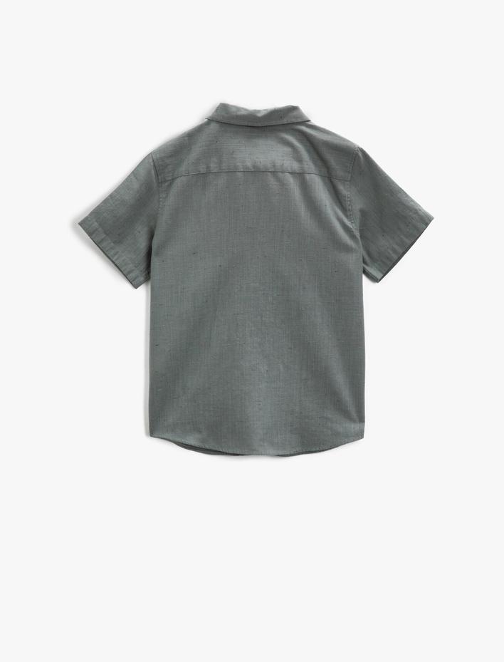 Erkek Çocuk Kısa Kollu Gömlek Klasik Yaka Pamuklu Papyonlu