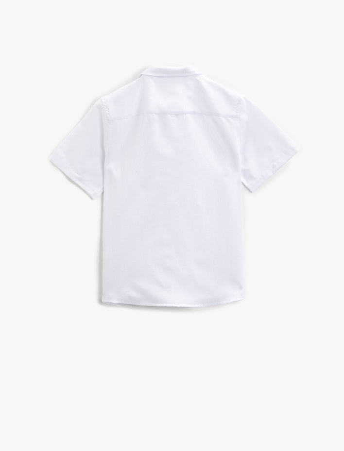 Erkek Çocuk Kısa Kollu Gömlek Klasik Yaka Pamuklu Papyonlu
