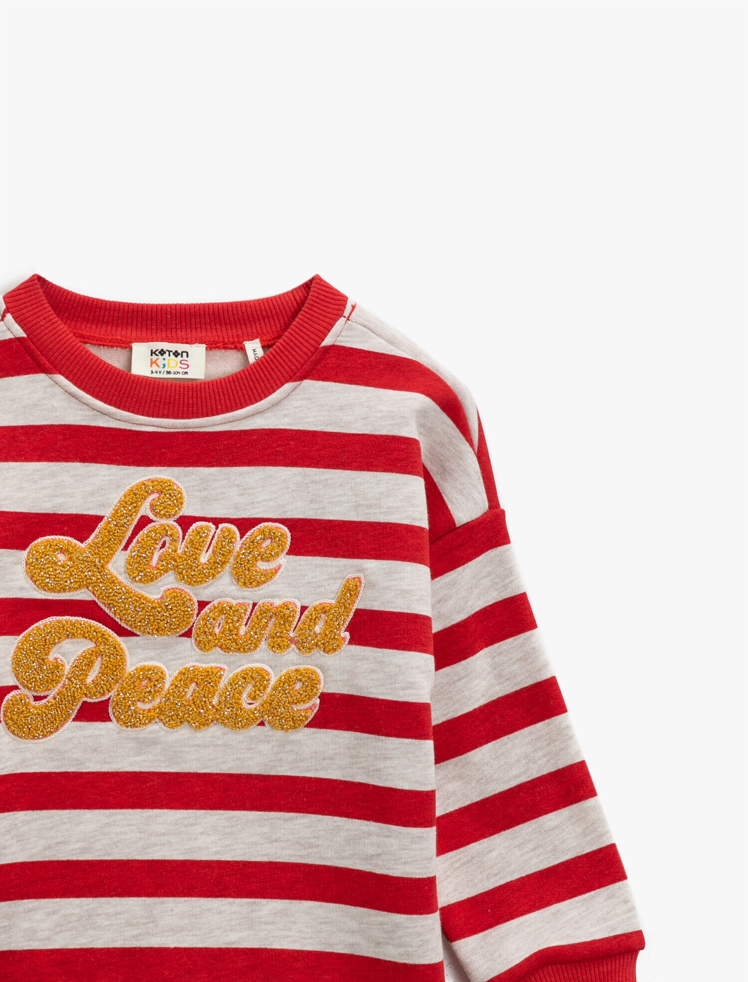  Kız Çocuk Çizgili Sweatshirt Pamuklu