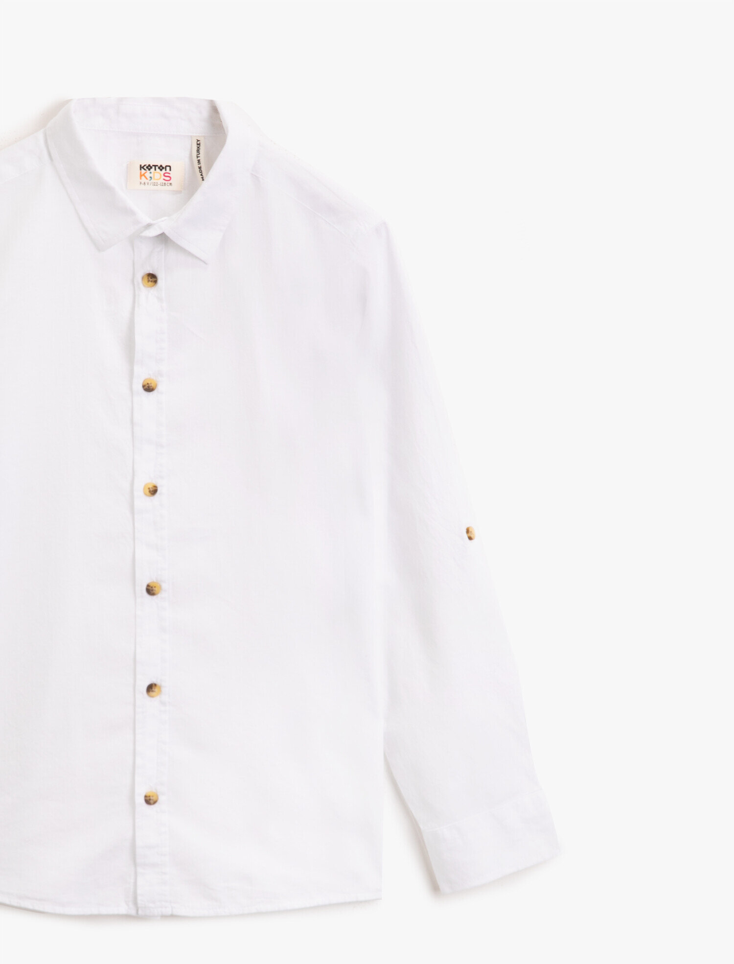  Erkek Çocuk Pamuklu Klasik Yaka Uzun Kollu Basic Gömlek