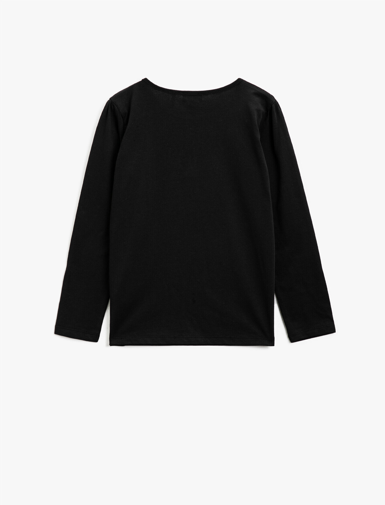  Kız Çocuk Pamuklu Yazılı Baskılı Uzun Kollu Bisiklet Yaka Tişört