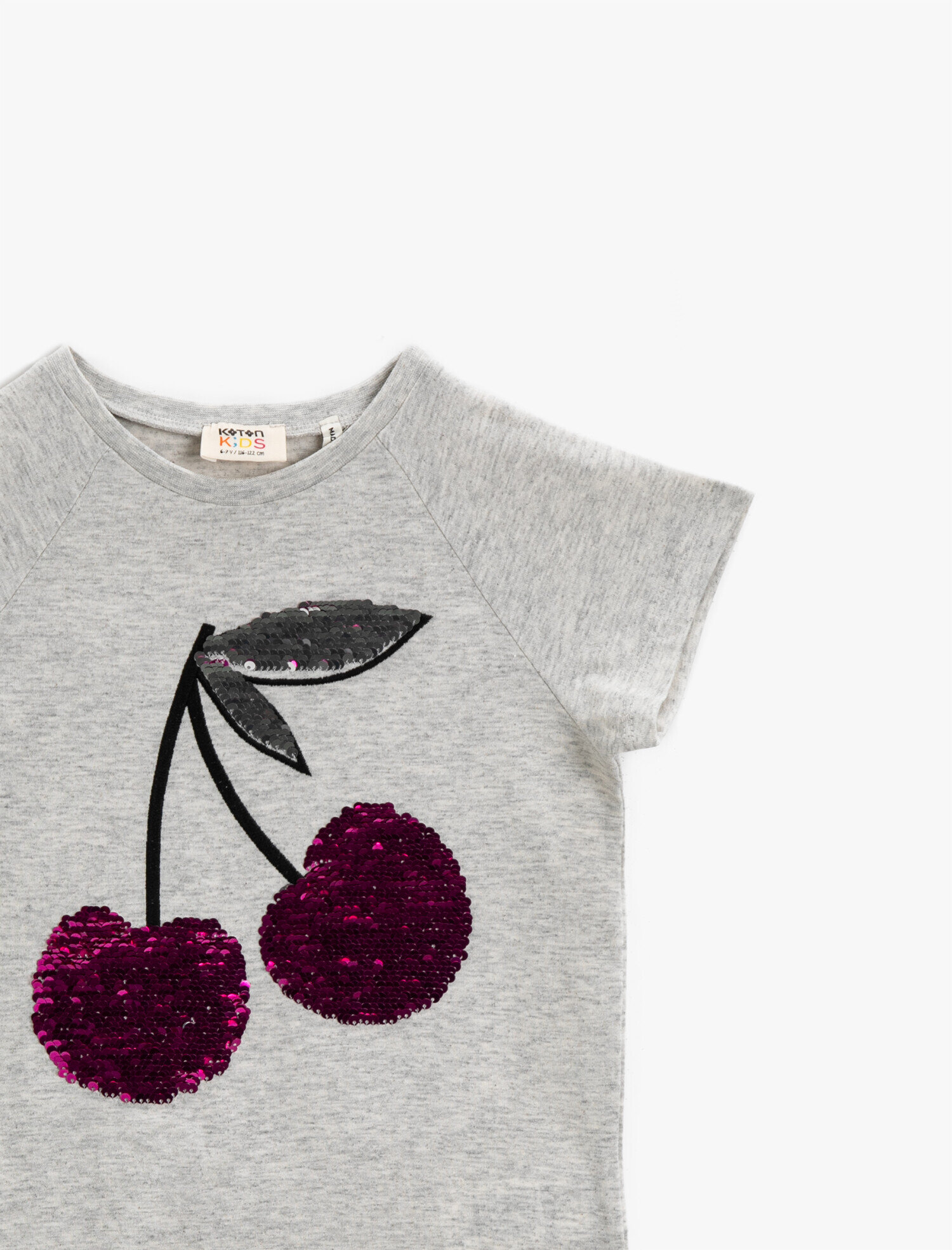  Kız Çocuk Kısa Kollu Tişört Pullu