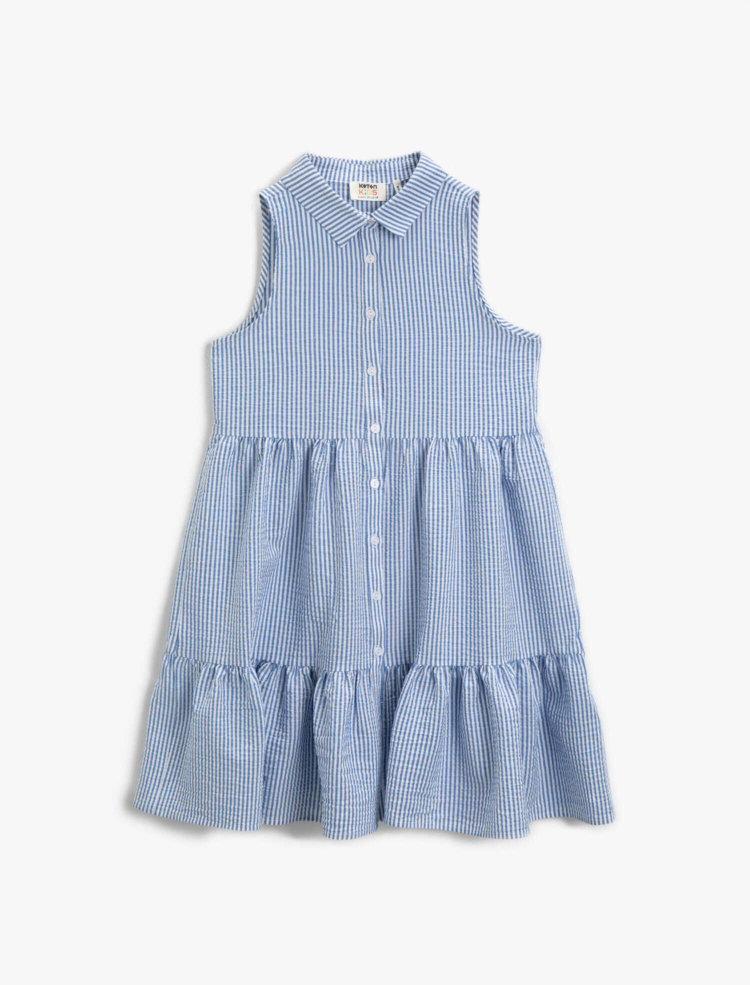  Kız Çocuk Gömlek Yaka Elbise Çizgili