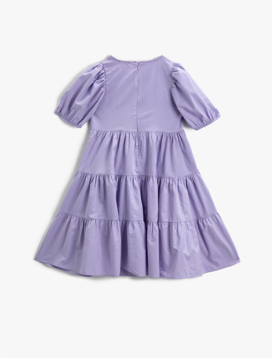  Kız Çocuk Yazlık Elbise Balon Kollu