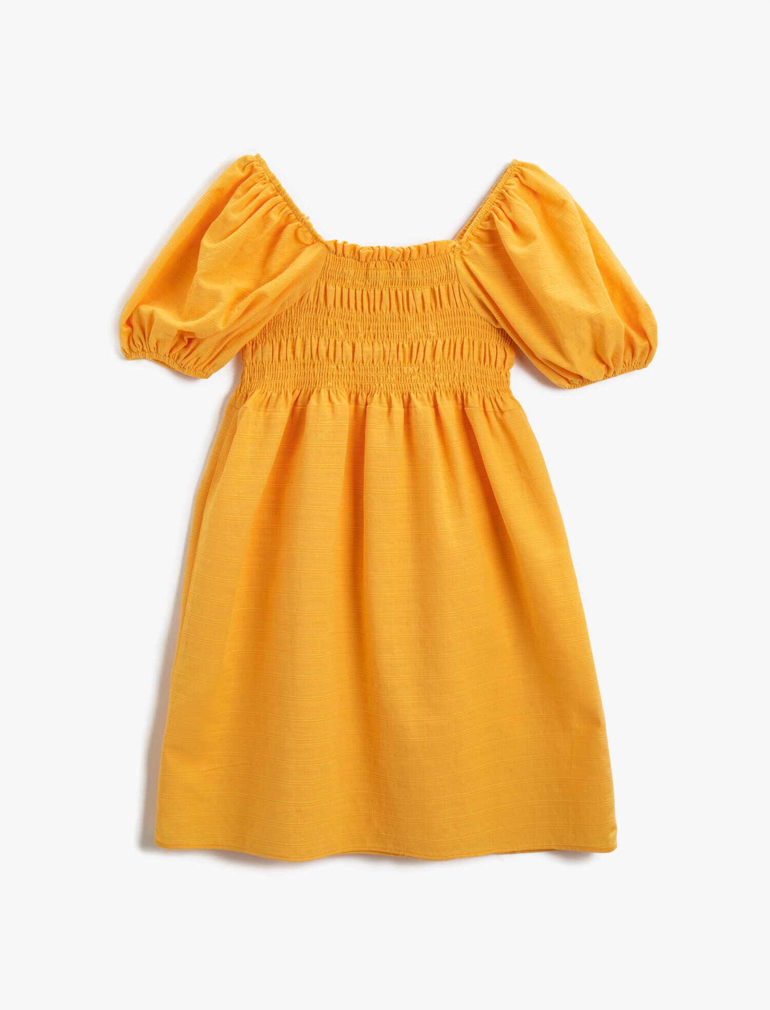  Kız Çocuk Balon Kol Elbise Pamuklu