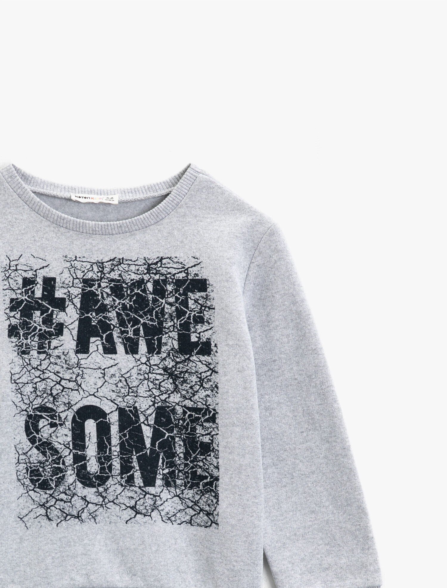 Erkek Çocuk Slogan Baskılı Sweatshirt