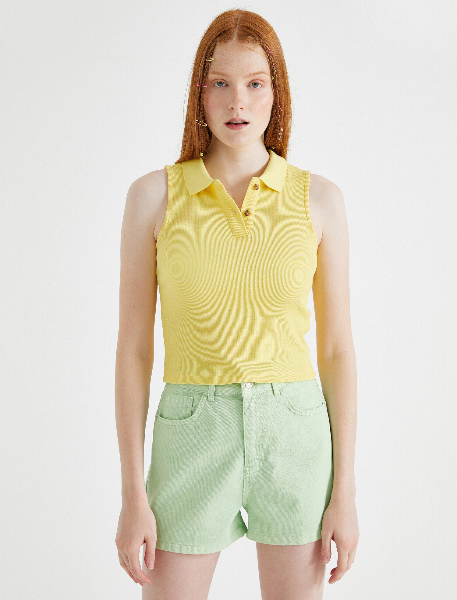   Fitilli Atlet Pamuklu Polo Yaka