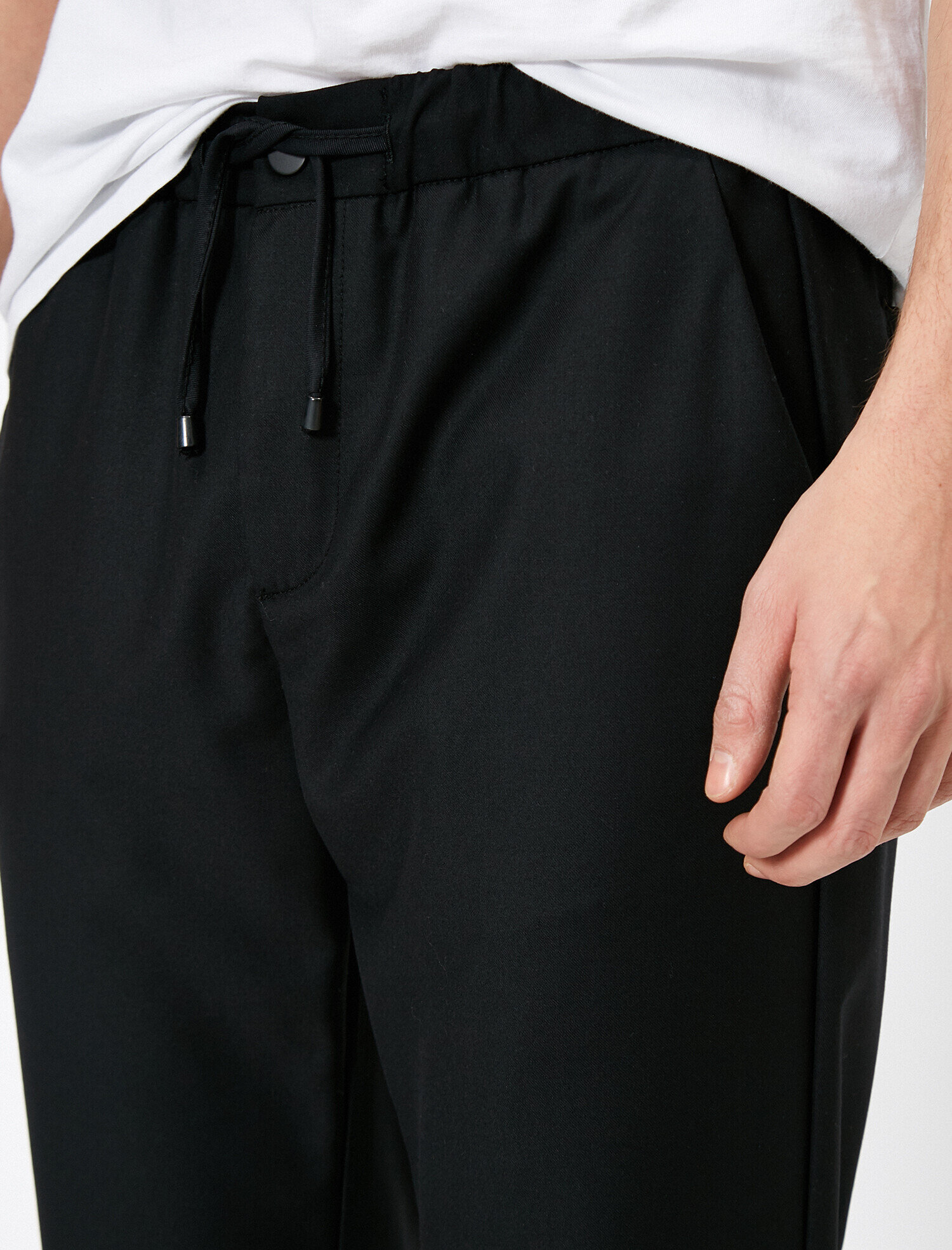   Beli Bağlamalı ve Lastikli Rahat Fit Pantolon