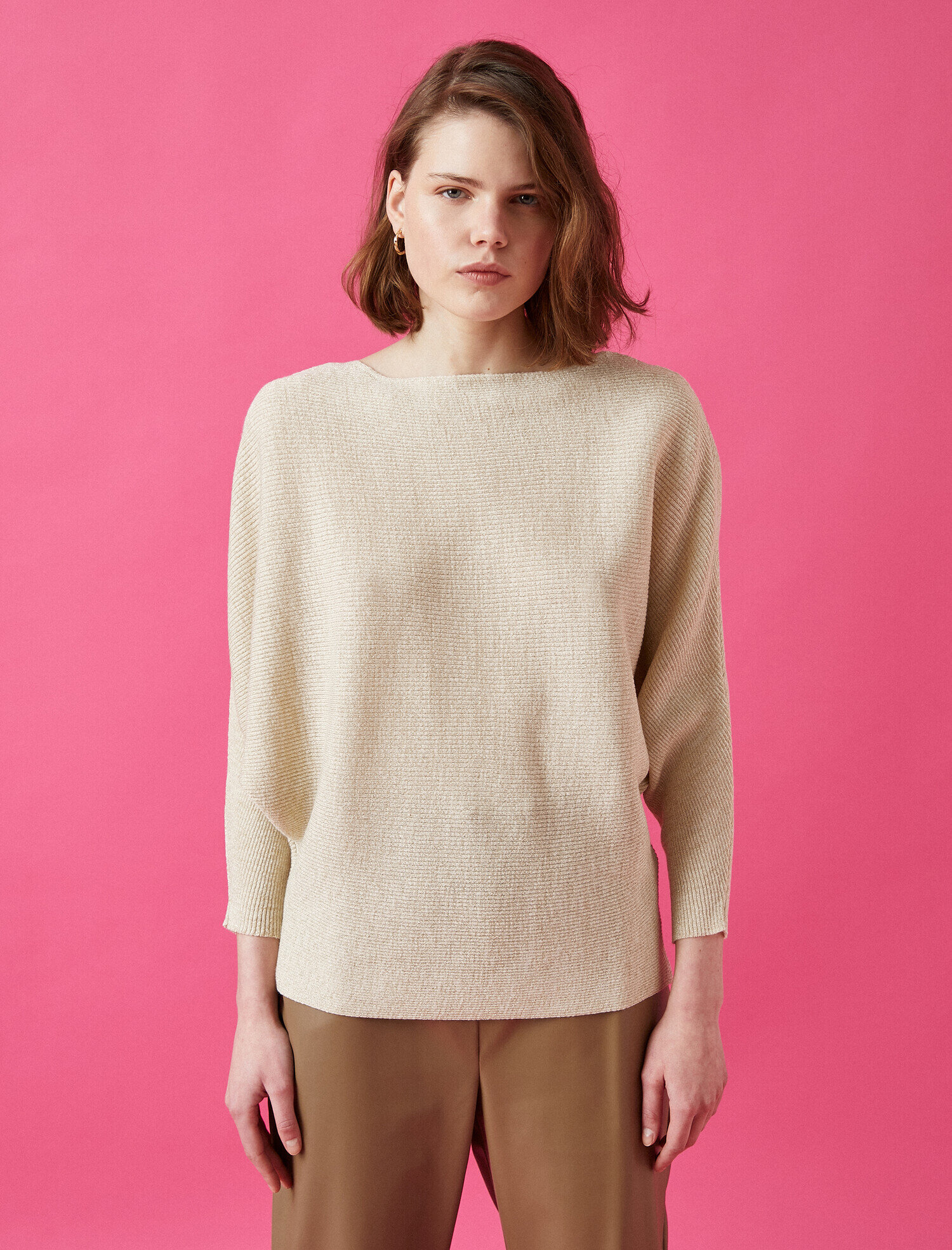 Kayik Yaka 3/4 Kol Triko Kazak