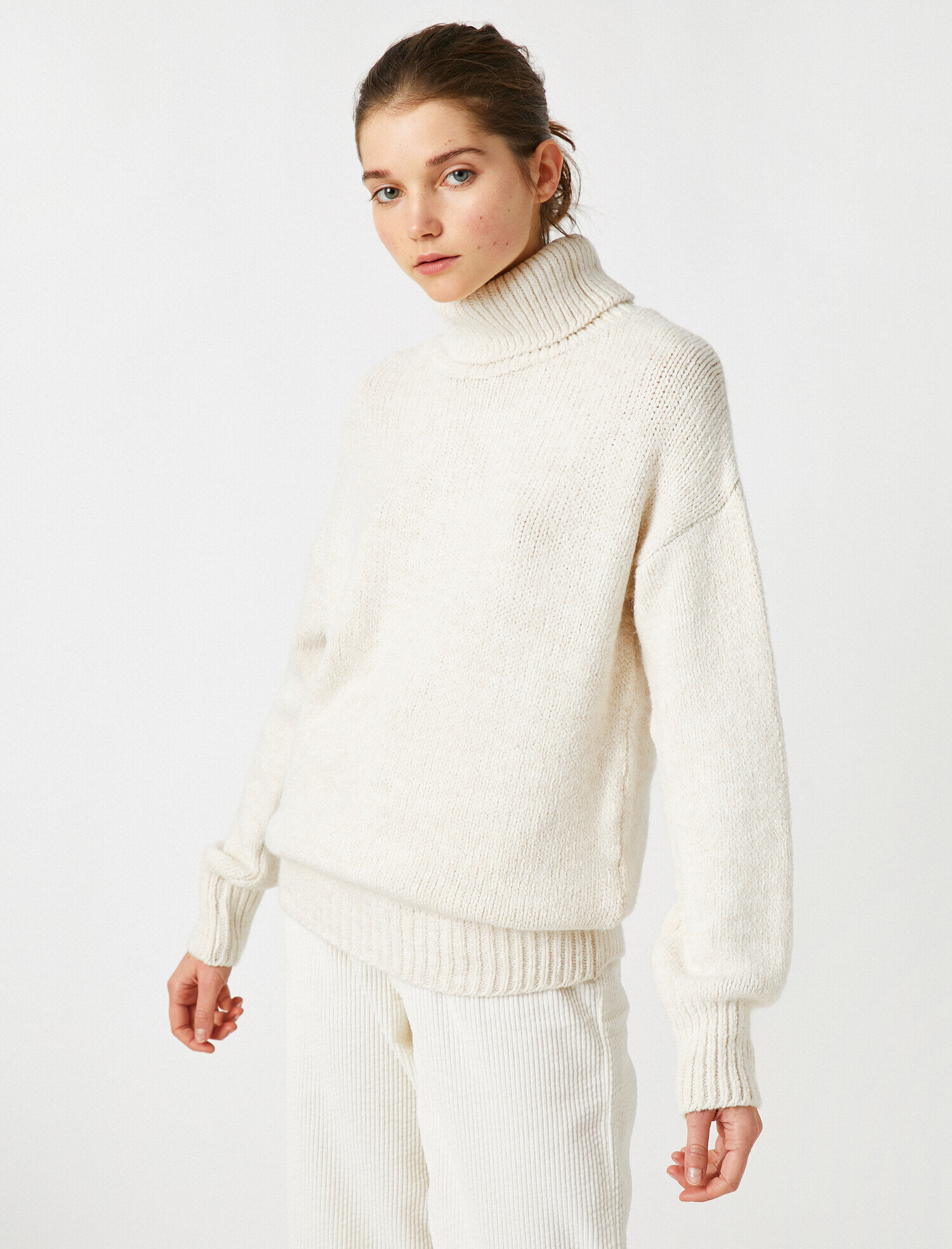   Balıkçı Yaka Oversize Triko Kazak