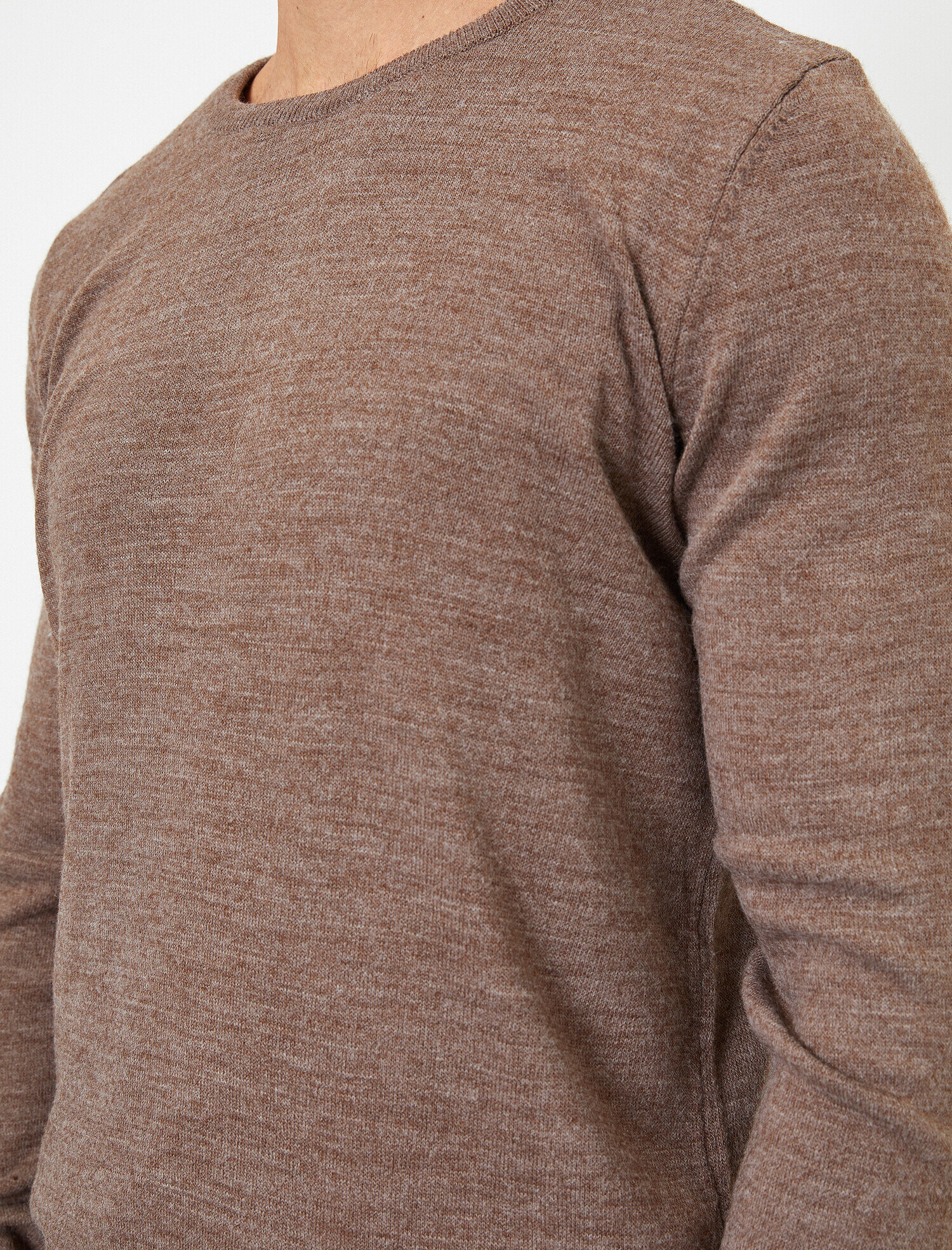 Basic Triko Kazak Bisiklet Yaka Uzun Kollu